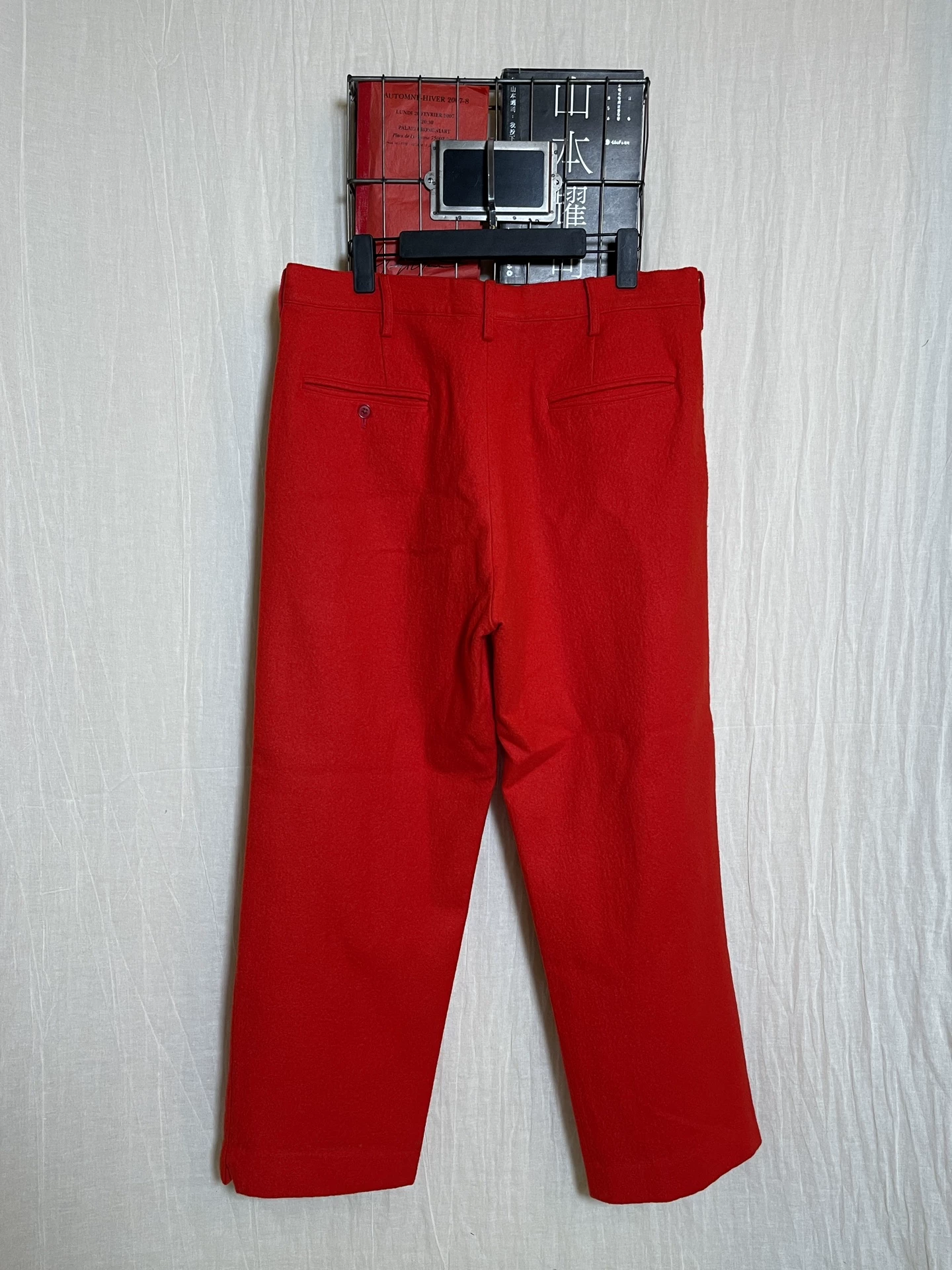 Yohji Yamamoto 2001AW Red Wide-Leg Pants — label
