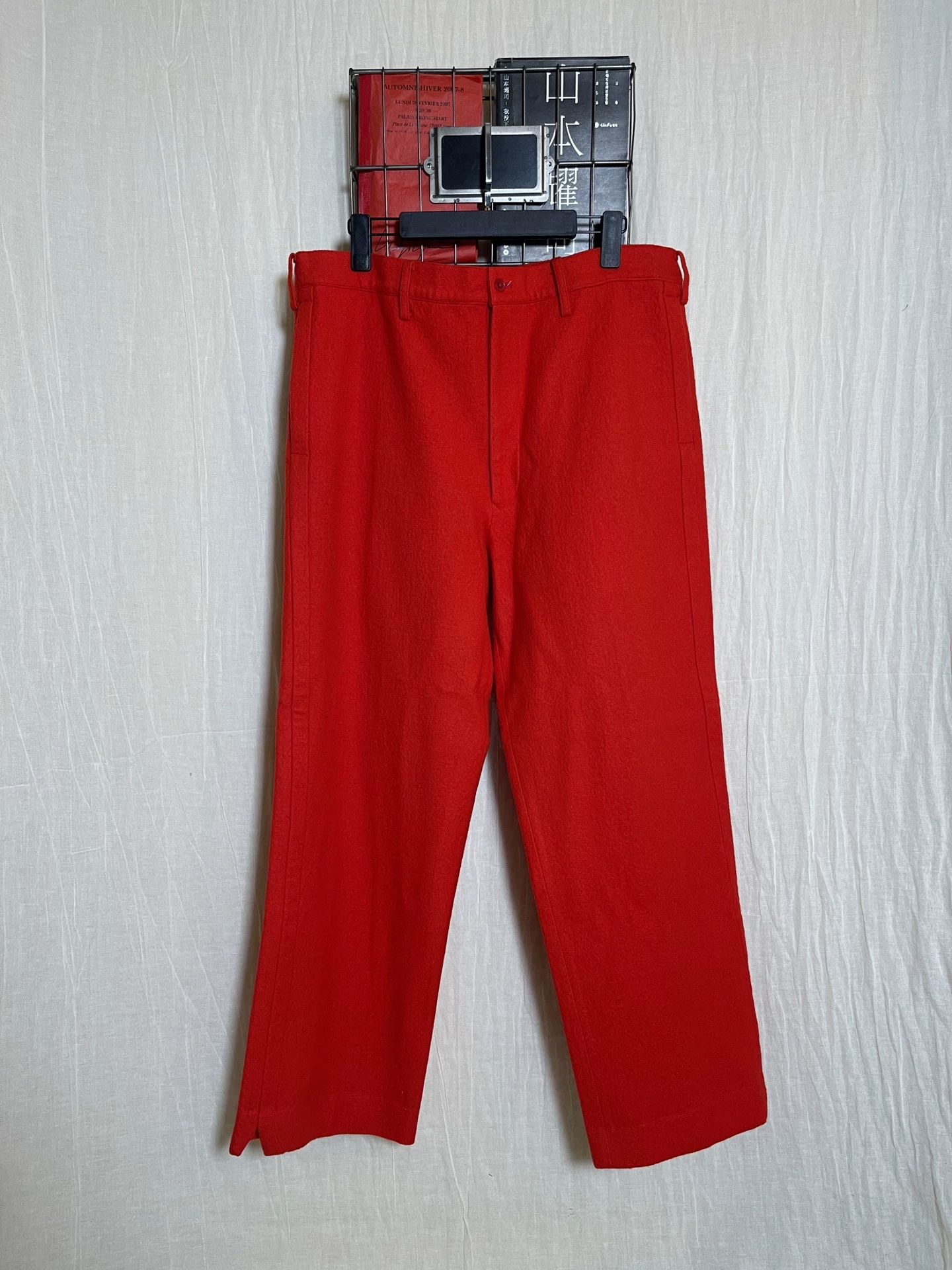 Yohji Yamamoto 2001AW Red Wide-Leg Pants — detail