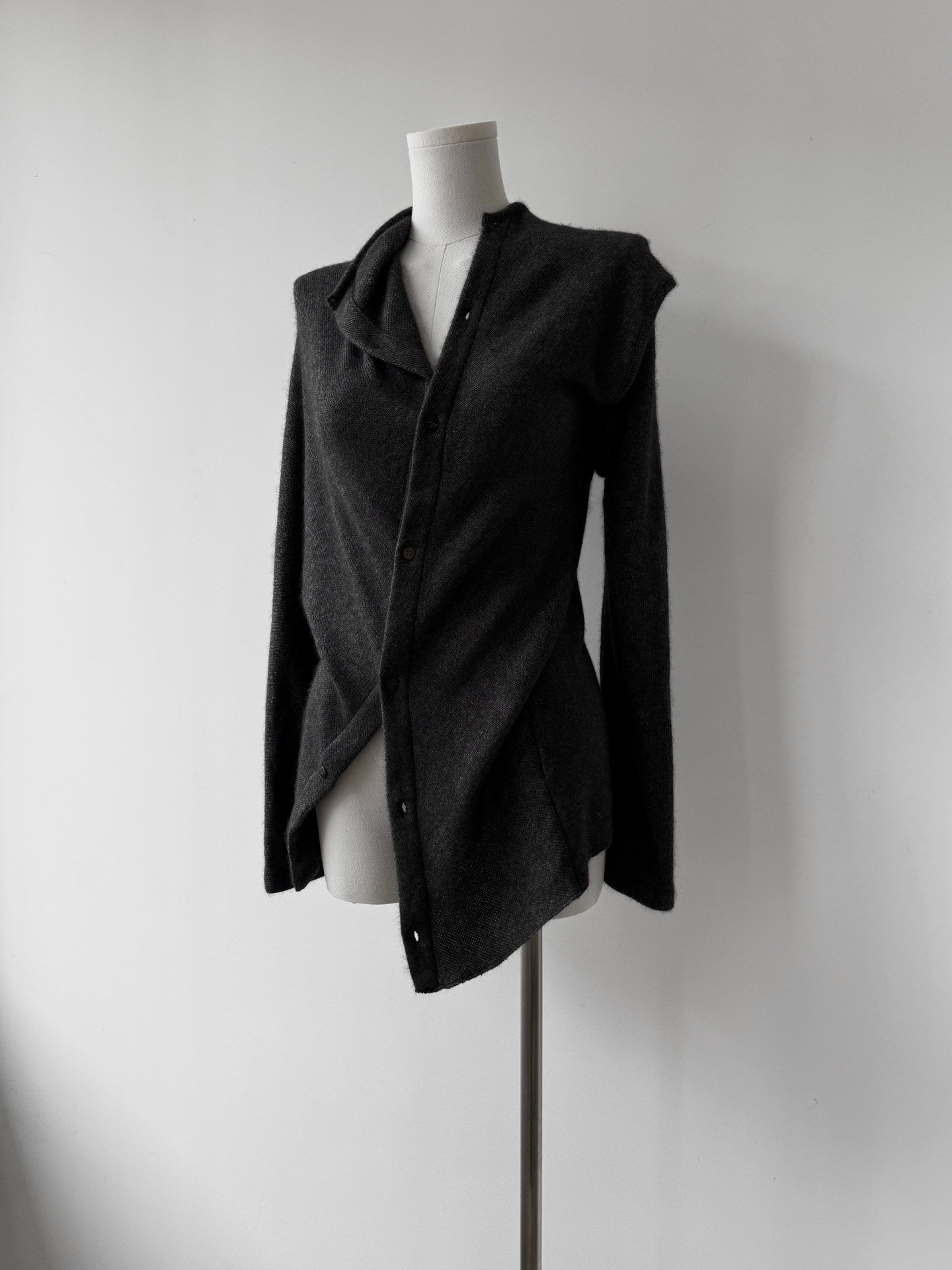 Yohji Yamamoto Y's Wool Irregular Cardigan — back