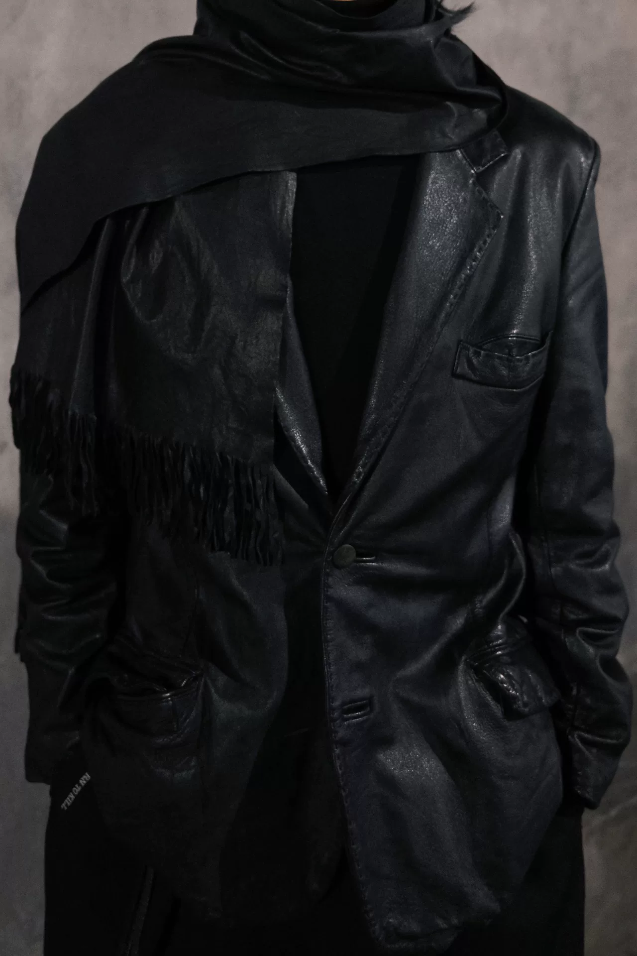 Yohji Yamamoto 03AW Pimp Leather Suit — detail