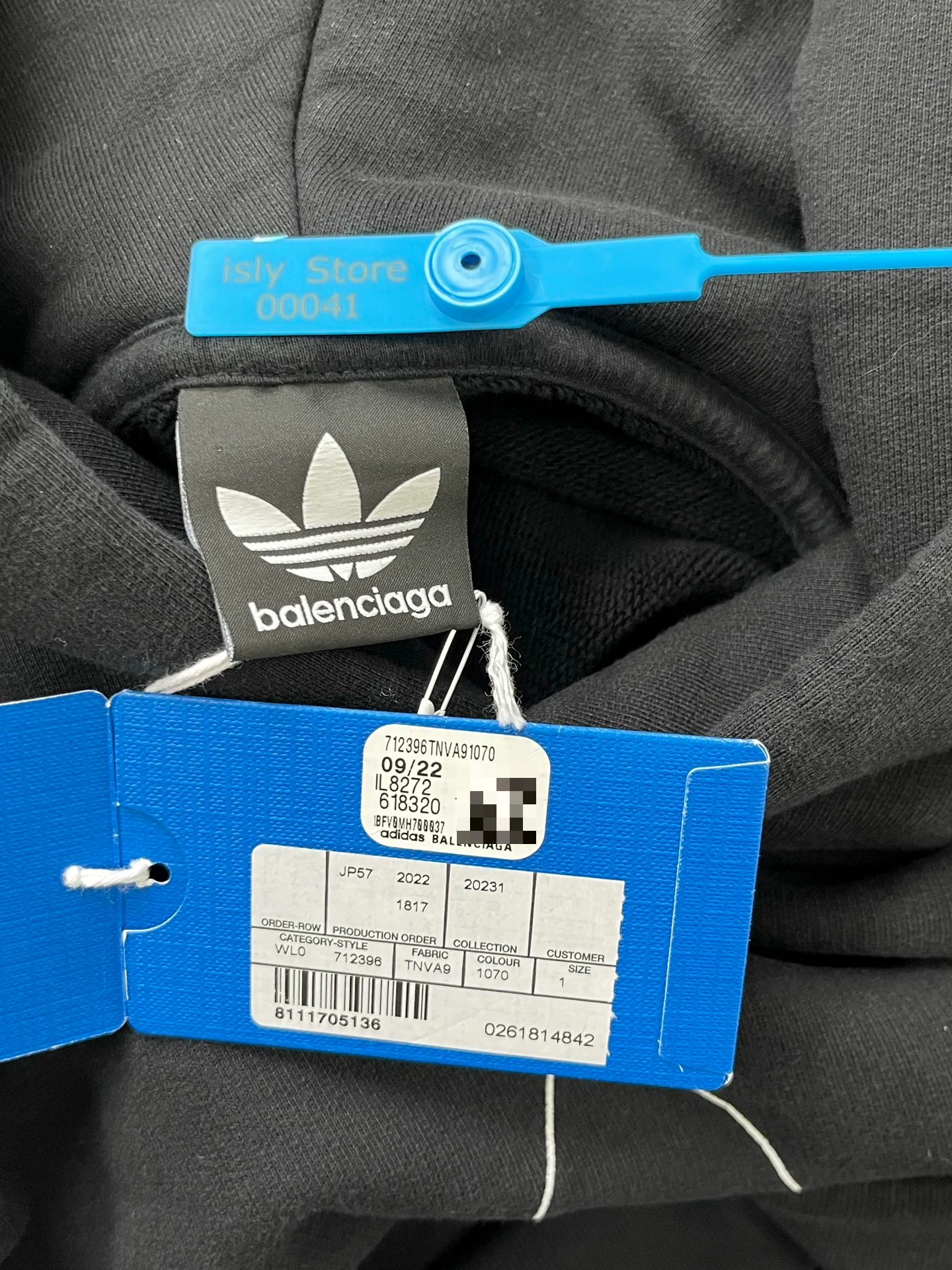 Balenciaga x adidas Logo Print Hoodie — back