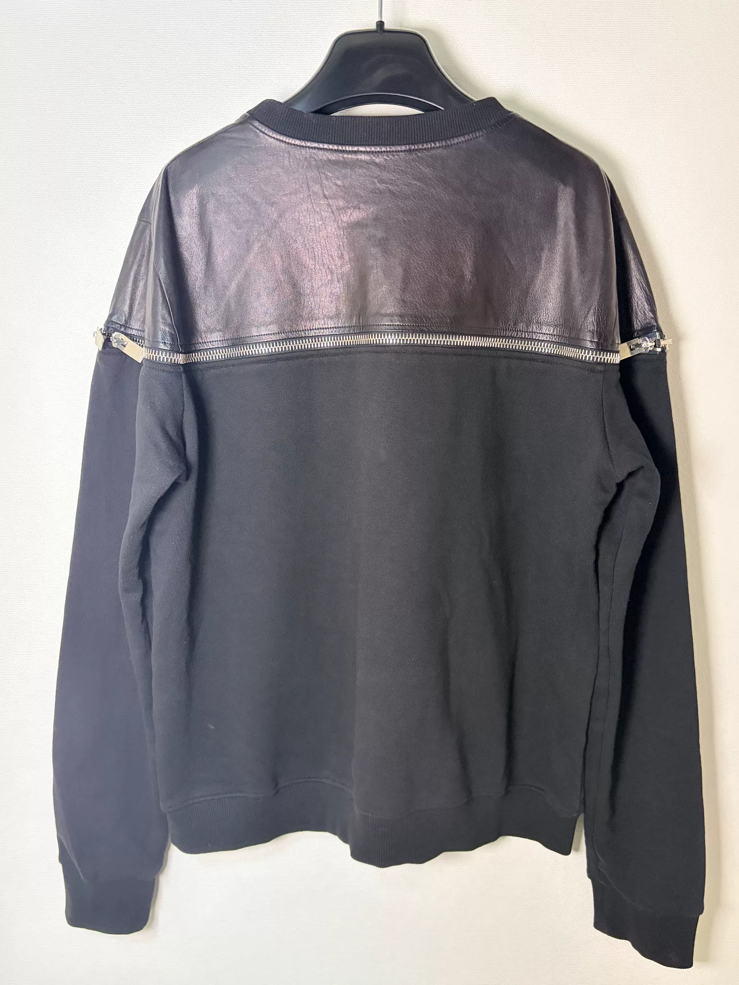 Saint Laurent SLP 13FW Leather Zip Sweatshirt — front