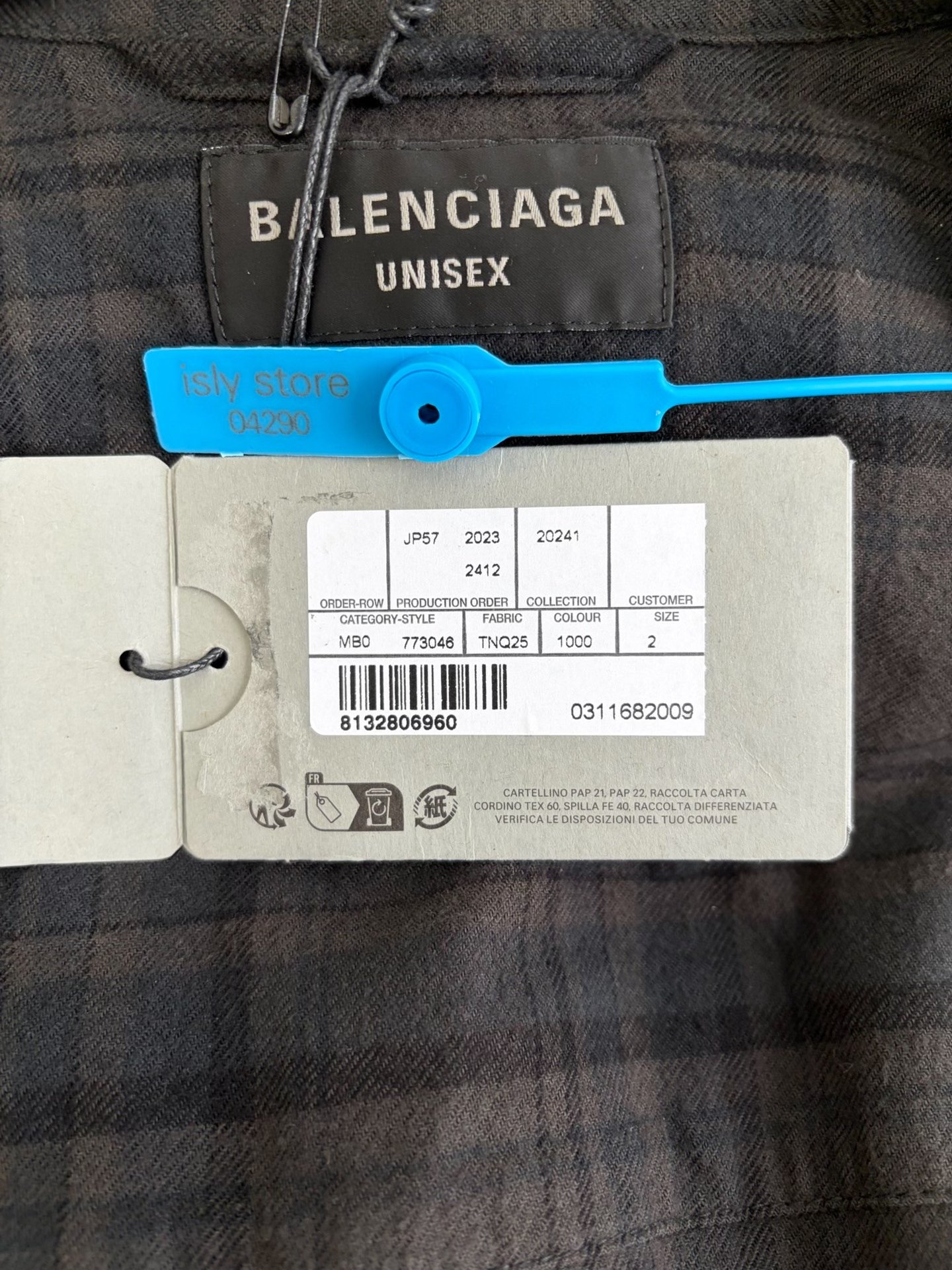 Balenciaga Black Hooded Logo Zip Jacket — back