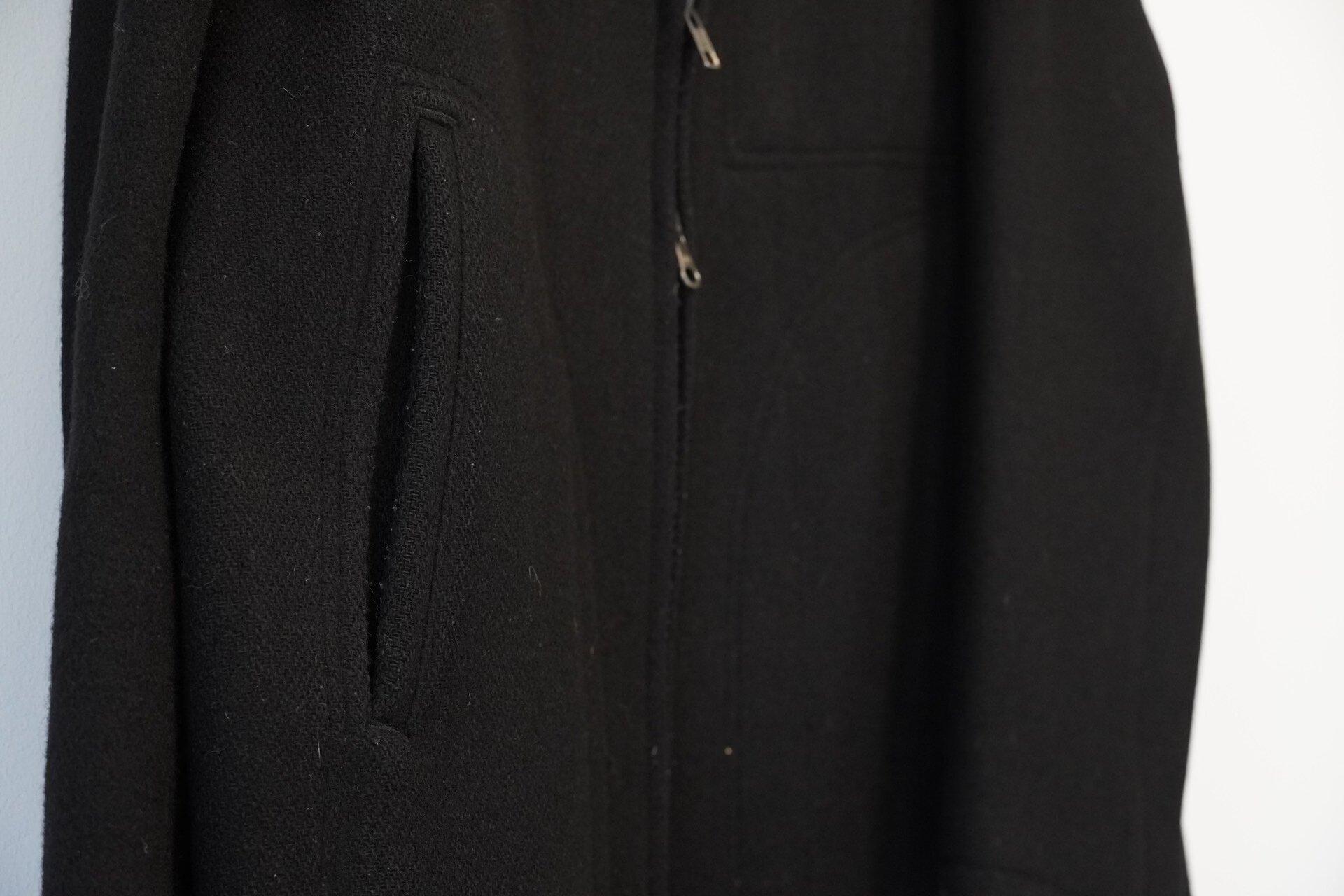 Yohji Yamamoto Y's Men's Wool Zipper Coat — back