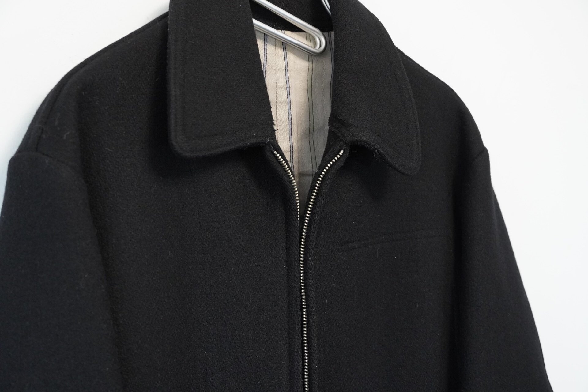 Yohji Yamamoto Y's Men's Wool Zipper Coat — detail