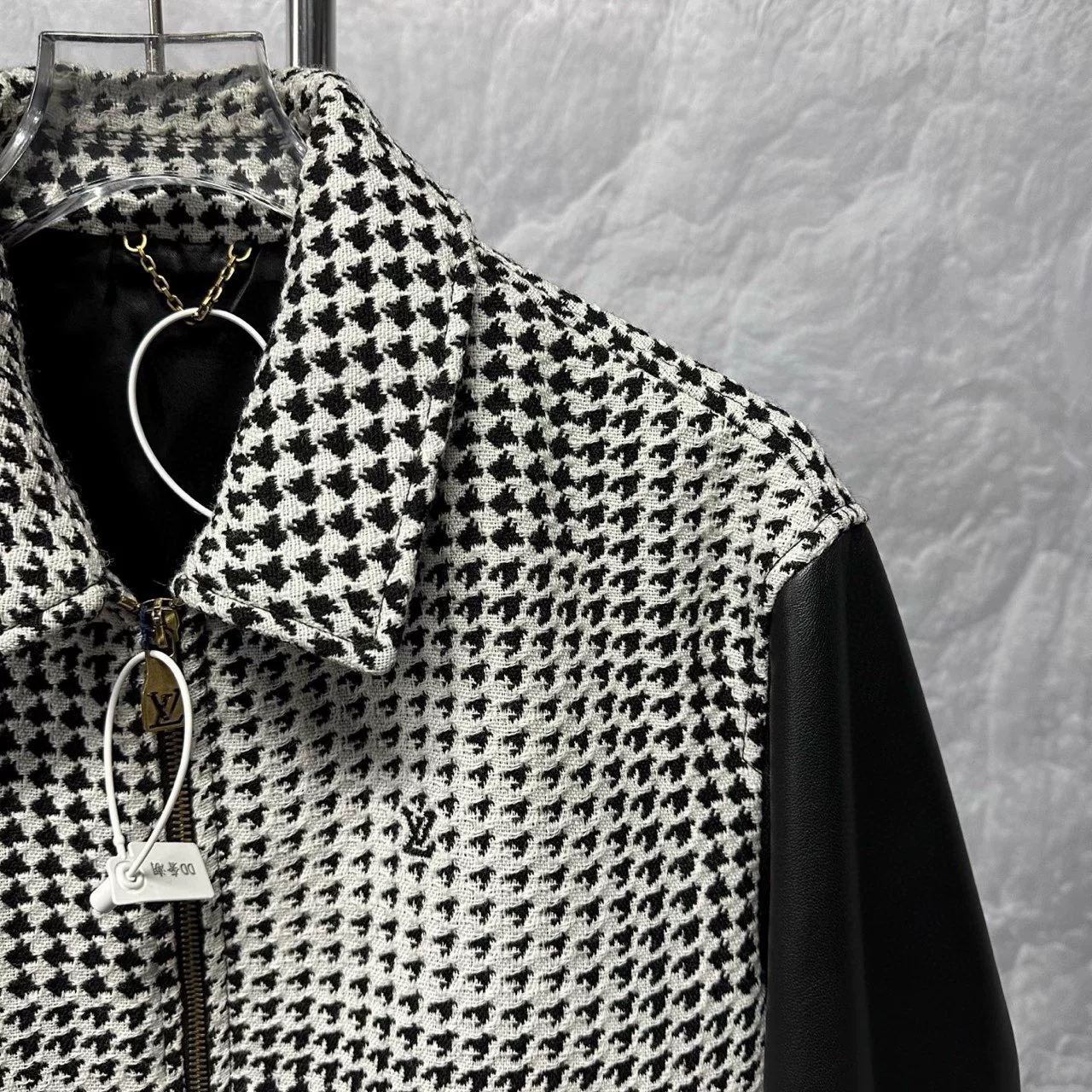 Louis Vuitton SS25 Houndstooth Zip Jacket — detail