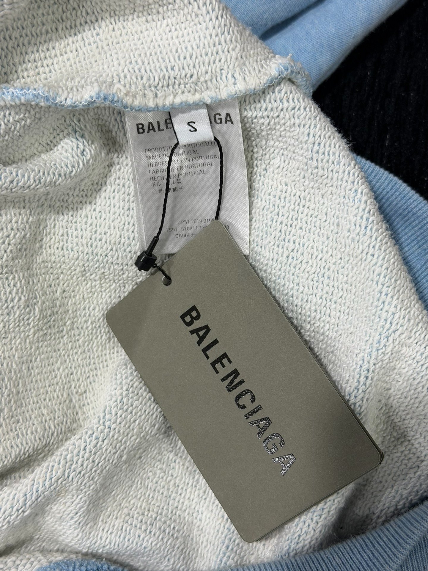 Balenciaga Haze Blue Lock Clasp Hoodie S — label