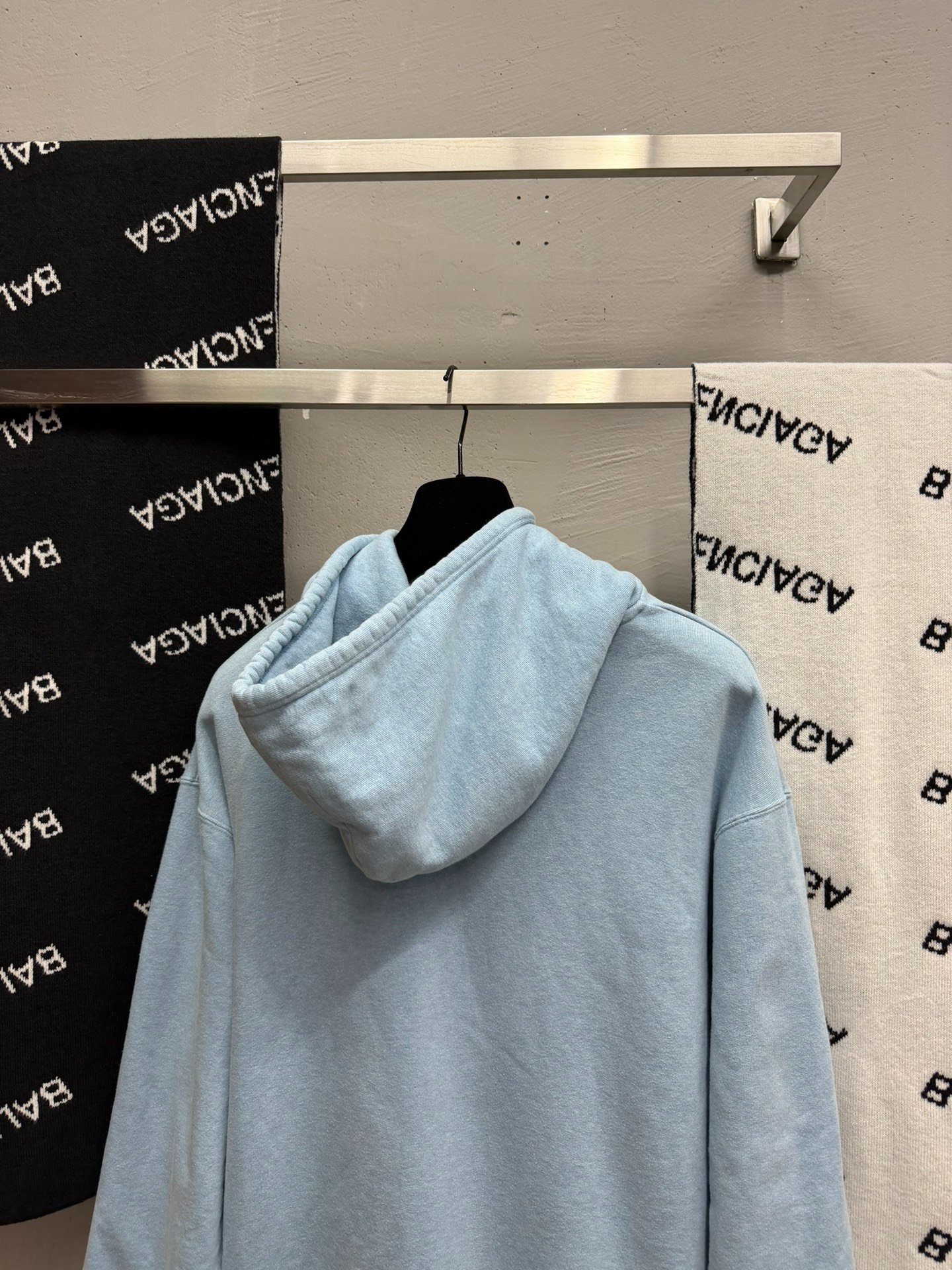 Balenciaga Haze Blue Lock Clasp Hoodie S — back