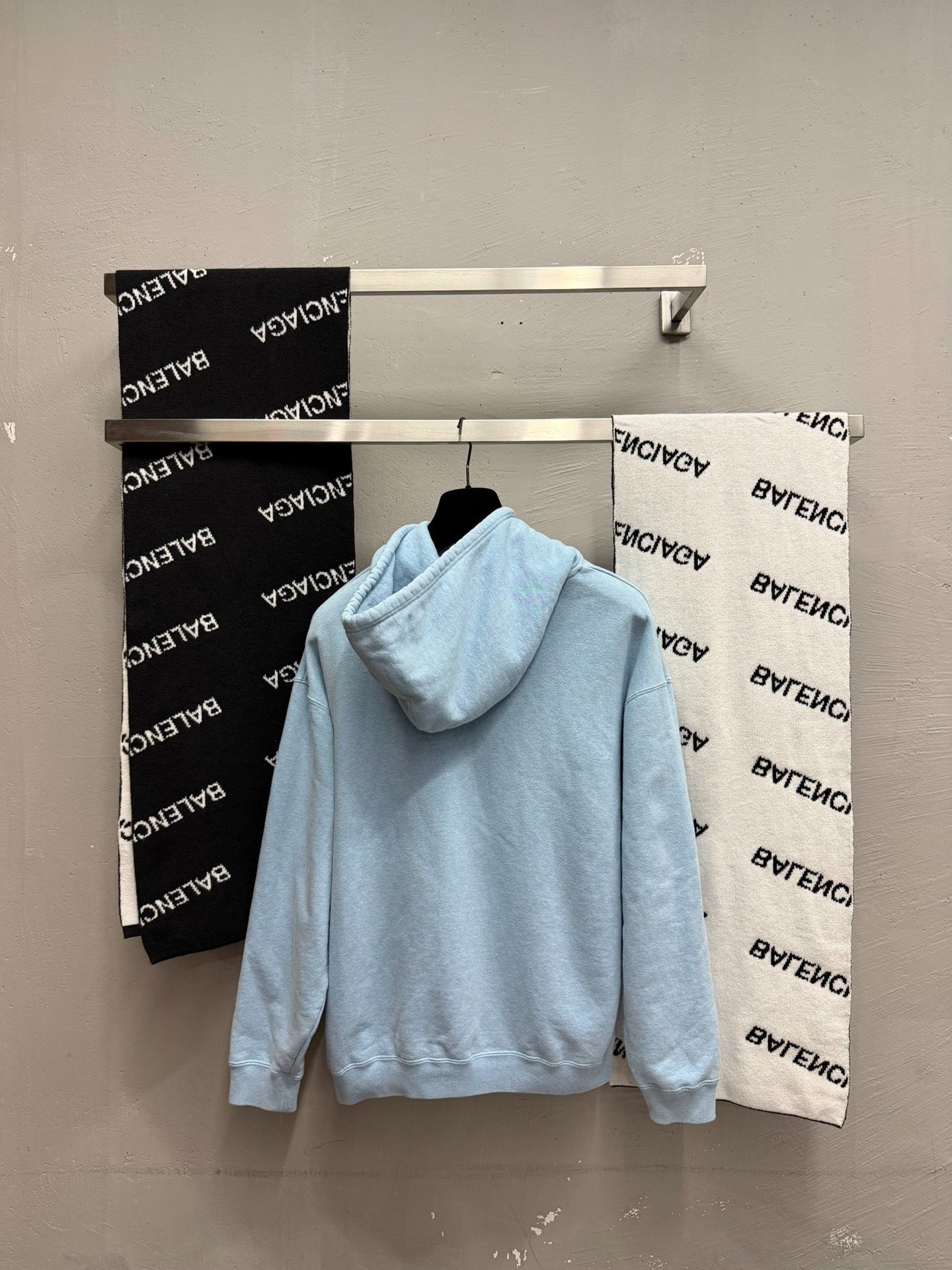 Balenciaga Haze Blue Lock Clasp Hoodie S — detail