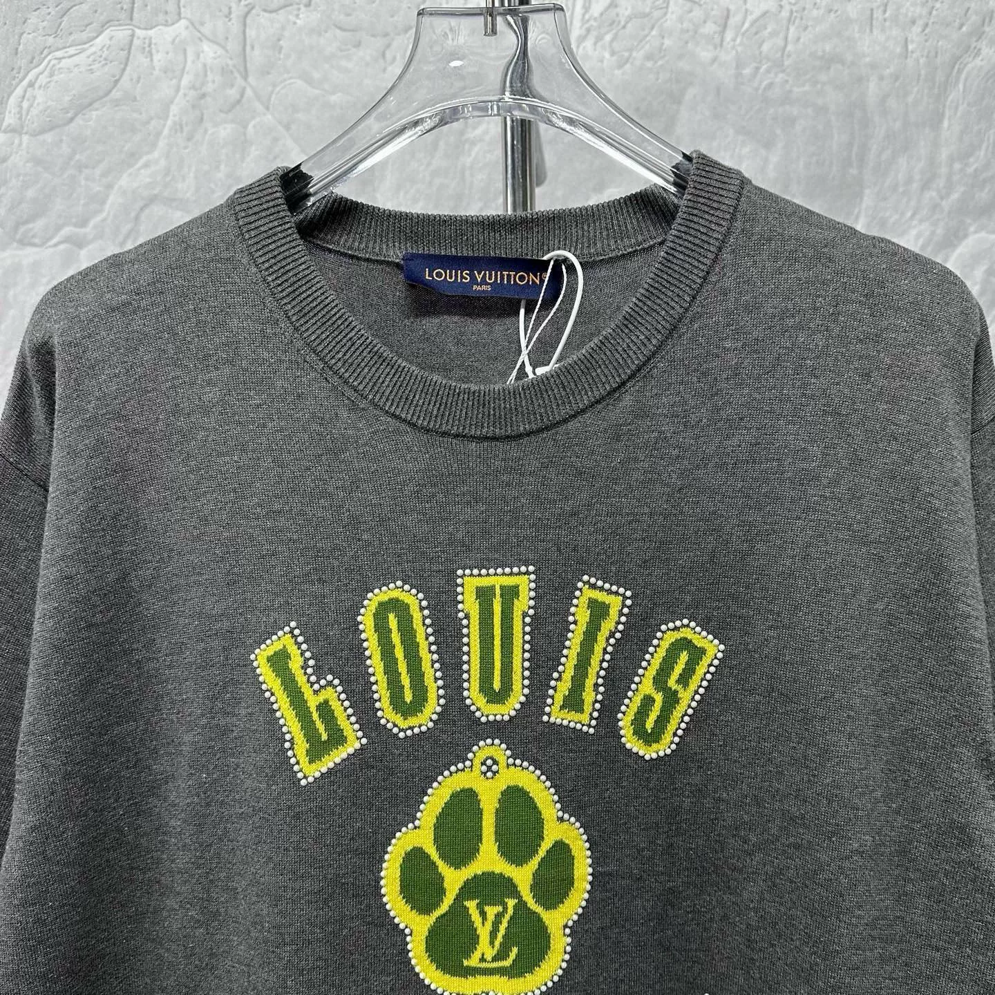 Louis Vuitton SS25 Dog Beaded Logo Knit Tee — front