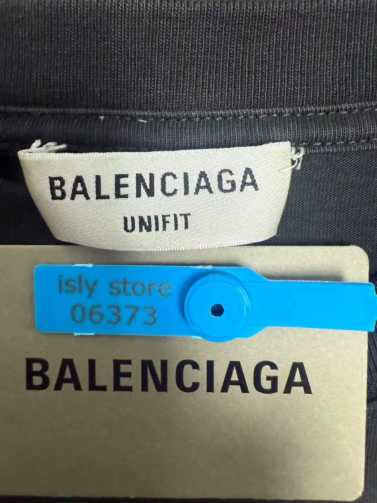 Balenciaga Letter Print Hole Round Neck Tee — back