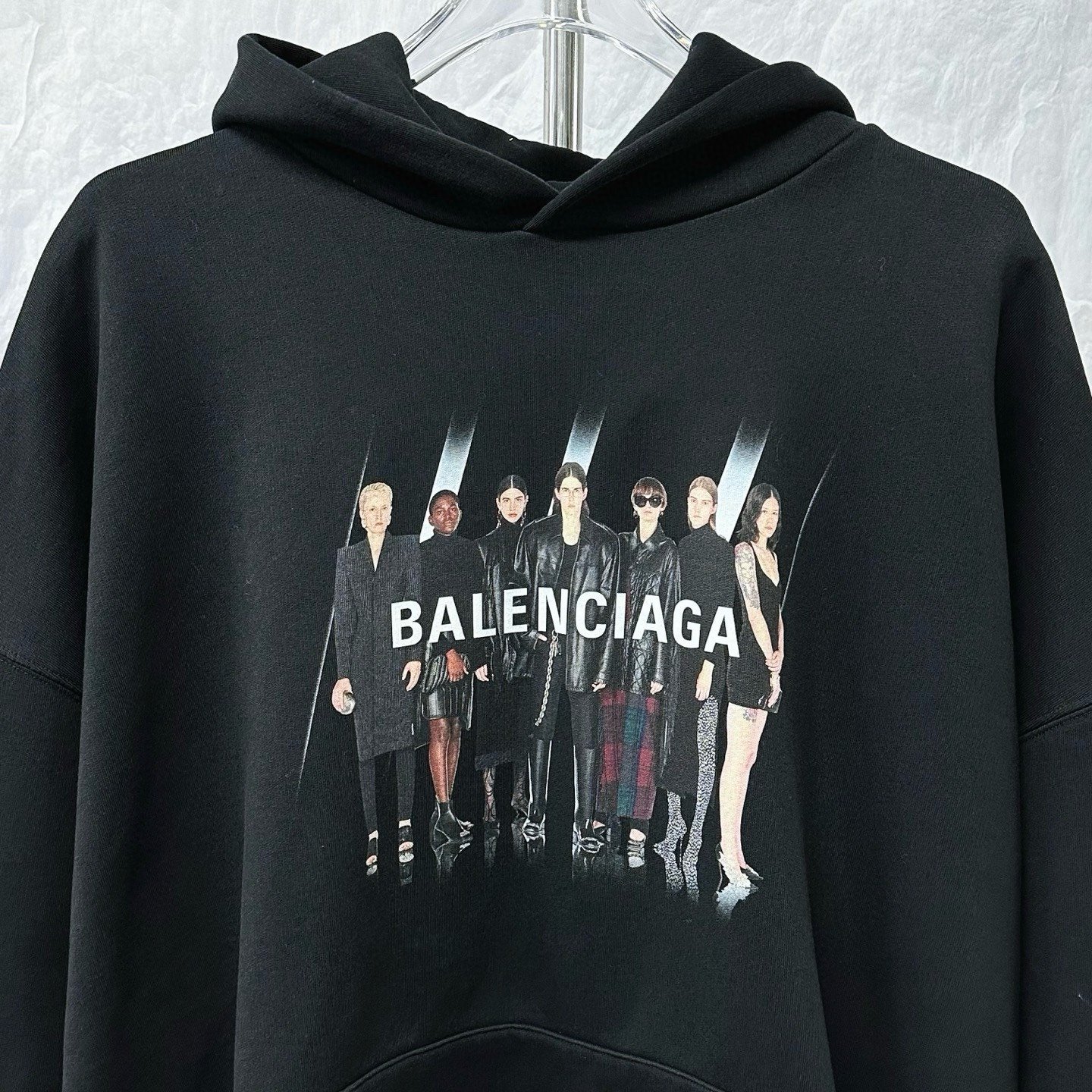 Balenciaga Band Print Logo Hoodie — front