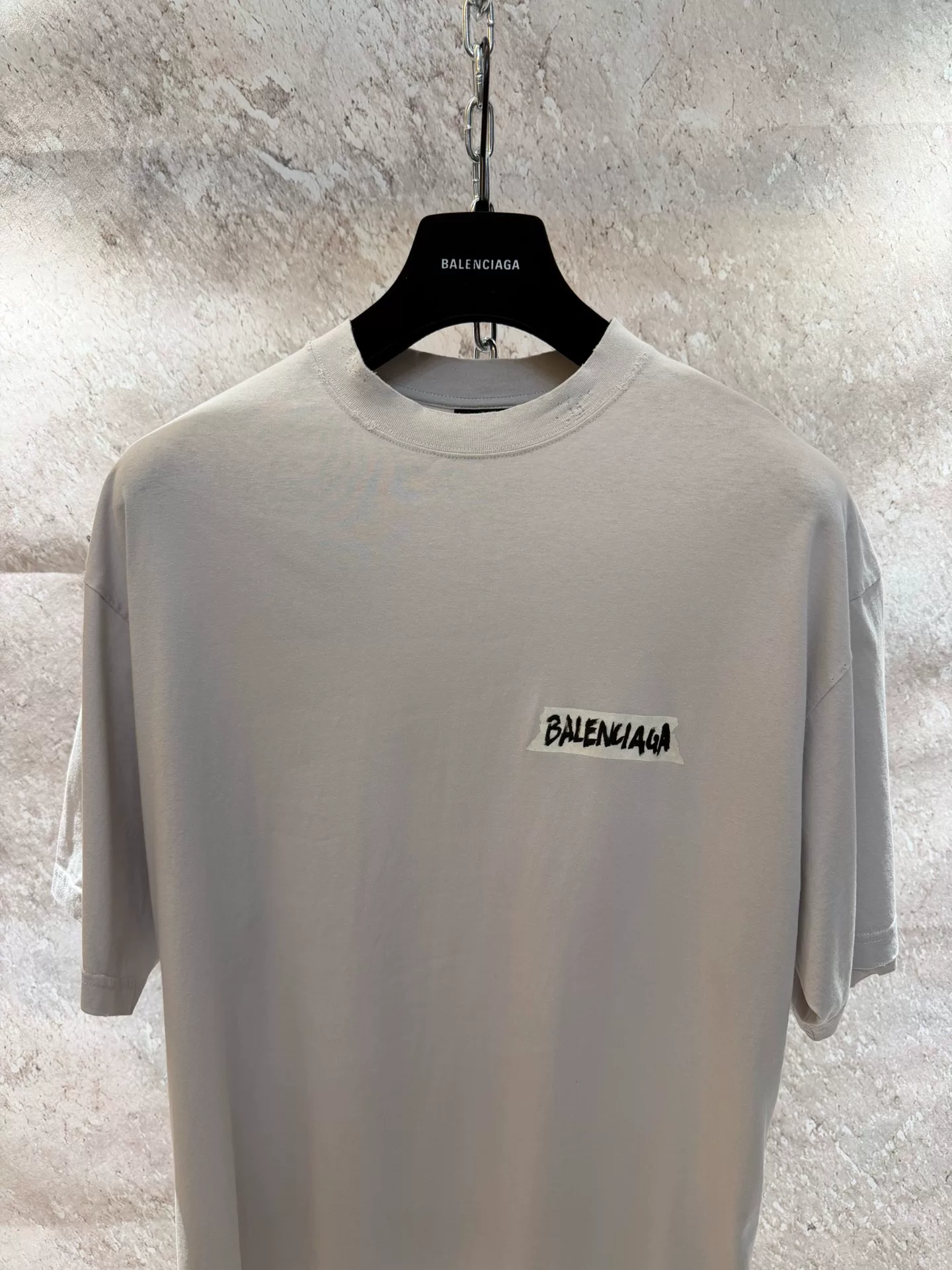 Balenciaga Short-Sleeve Patch T-Shirt — detail