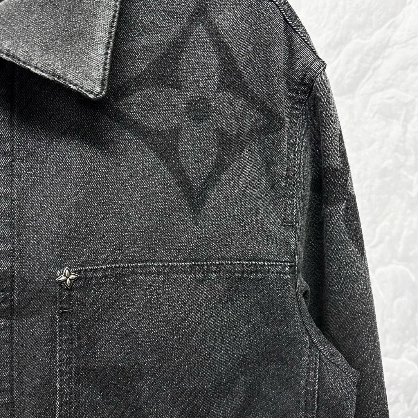 Louis Vuitton SS25 Logo Rivet Denim Jacket — detail