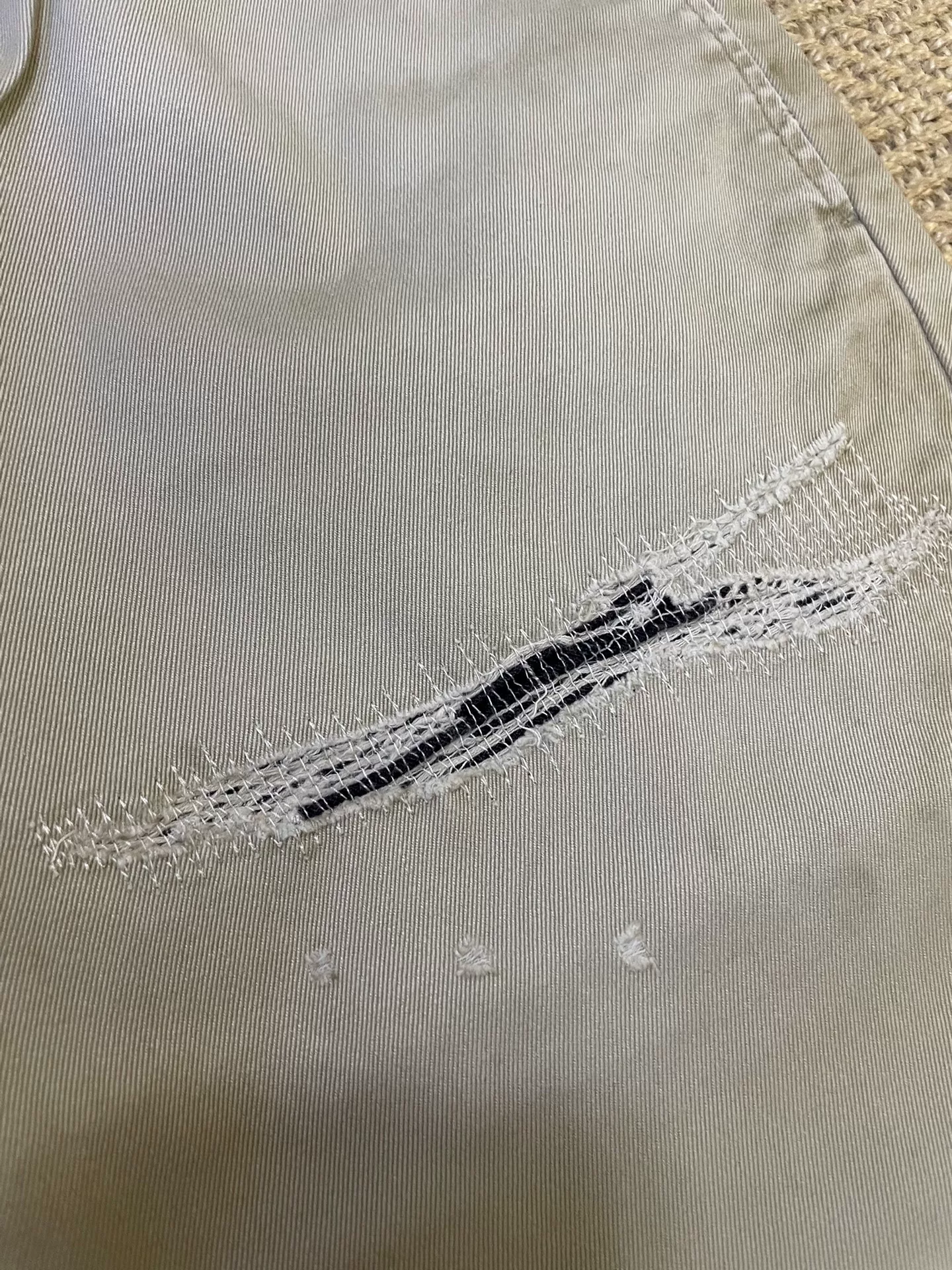 Vanquish Fragment Distressed Lightning Denim Pants — label