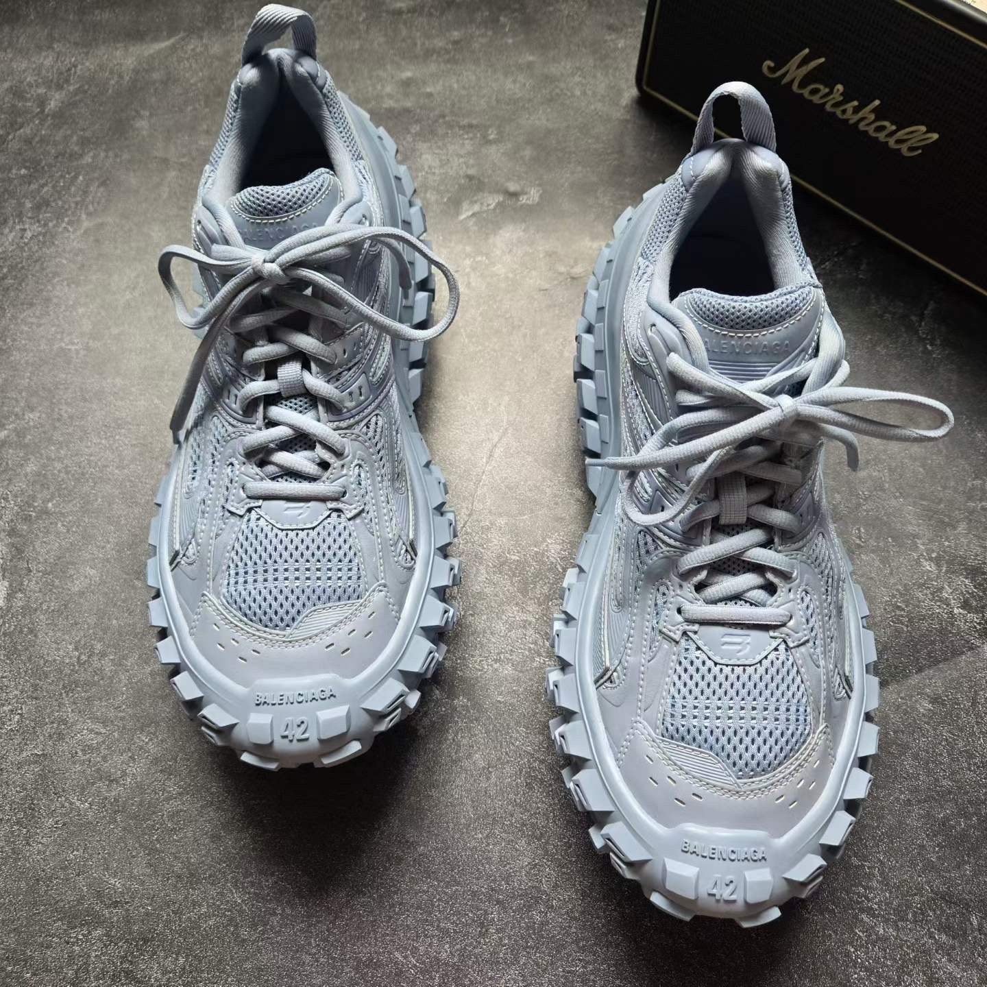 Balenciaga Defender Blue Sneakers — front