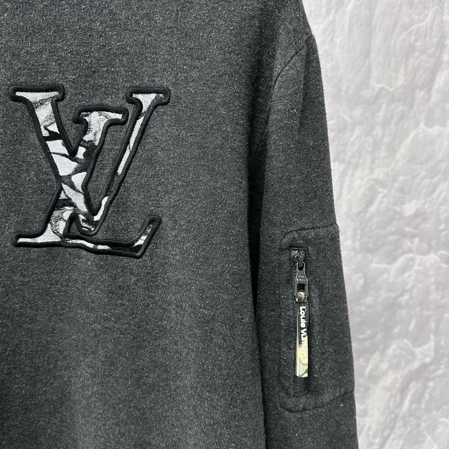 Louis Vuitton SS24 Logo Embroidered Zip Sweatshirt XL — detail