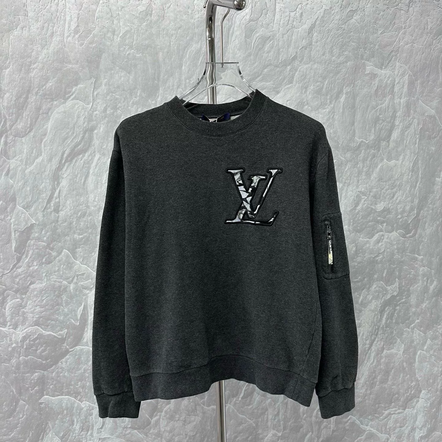 Louis Vuitton SS24 Logo Embroidered Zip Sweatshirt XL