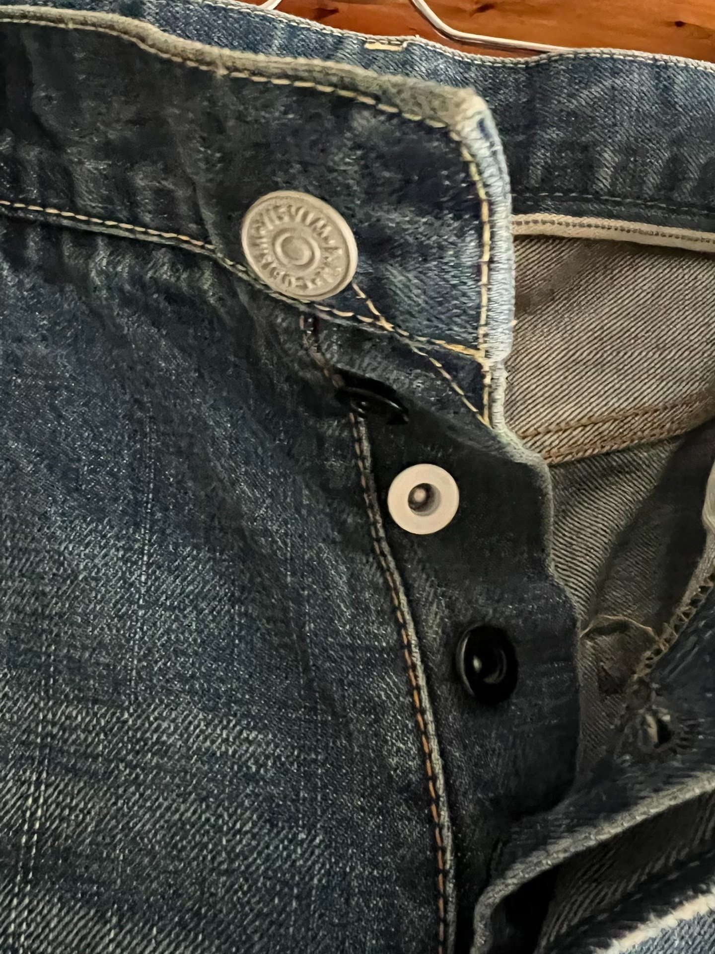 visvim 01.2D14 Distressed Selvedge Jeans — label