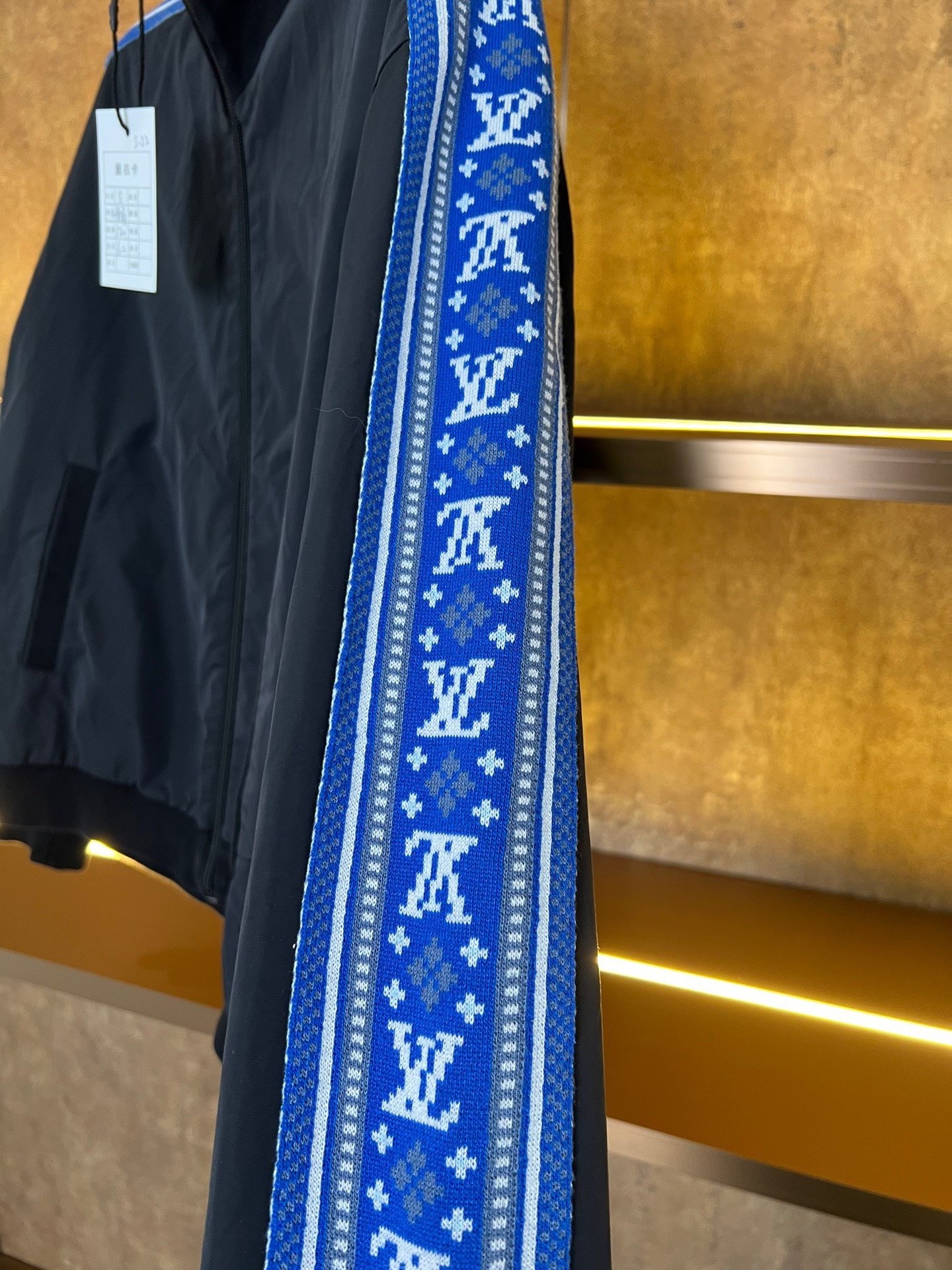 Louis Vuitton Blue Fair Isle Zipper Jacket — detail