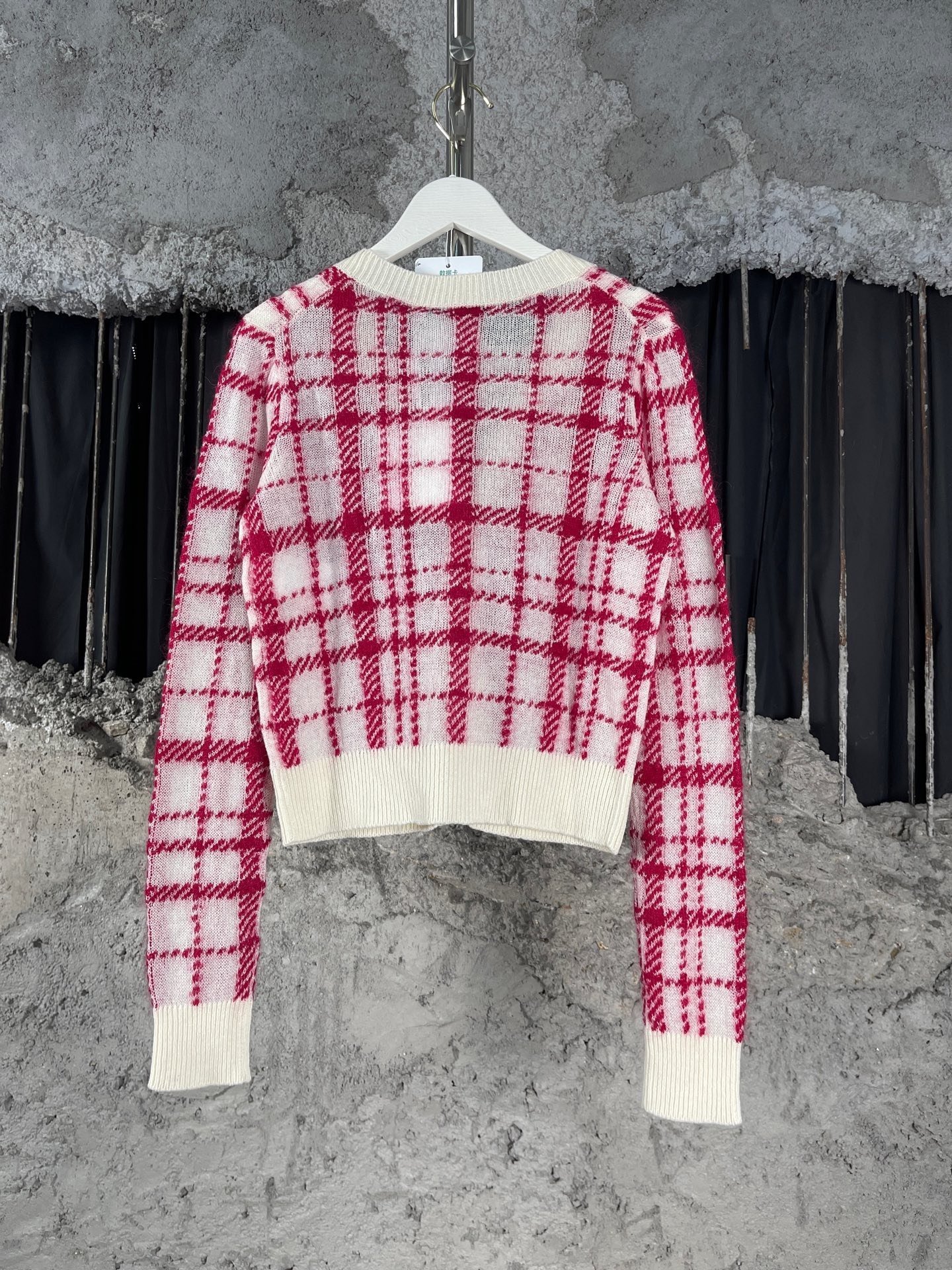 Dior CD Button Plaid Wool Cardigan — front
