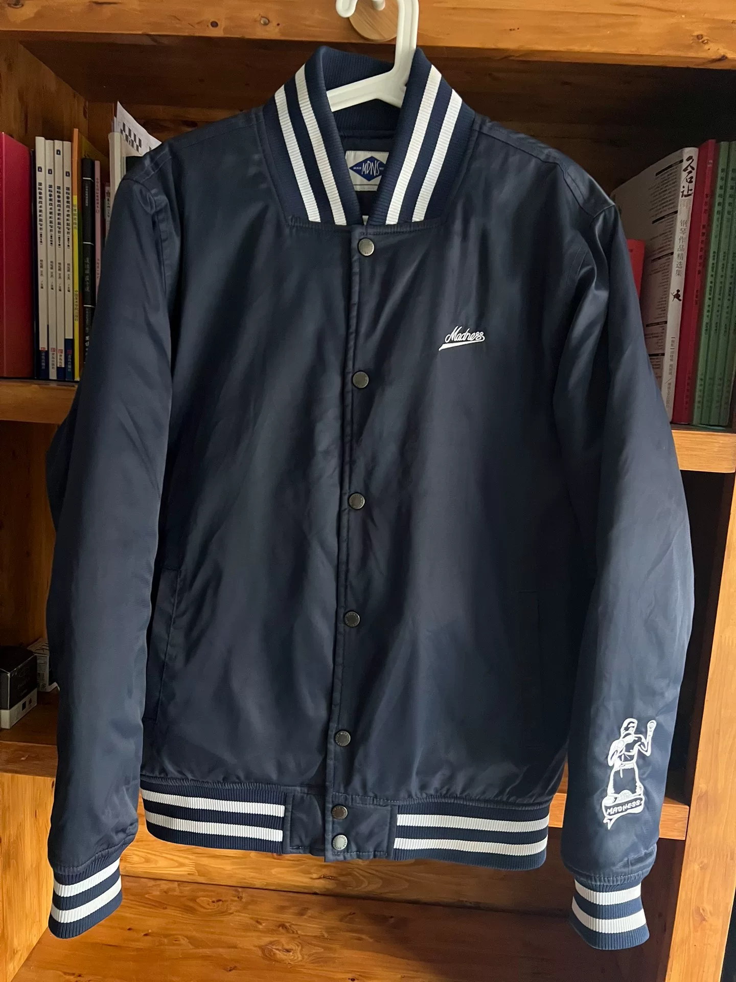 Madness 14AW Indigo Dyed Baseball Jacket — detail