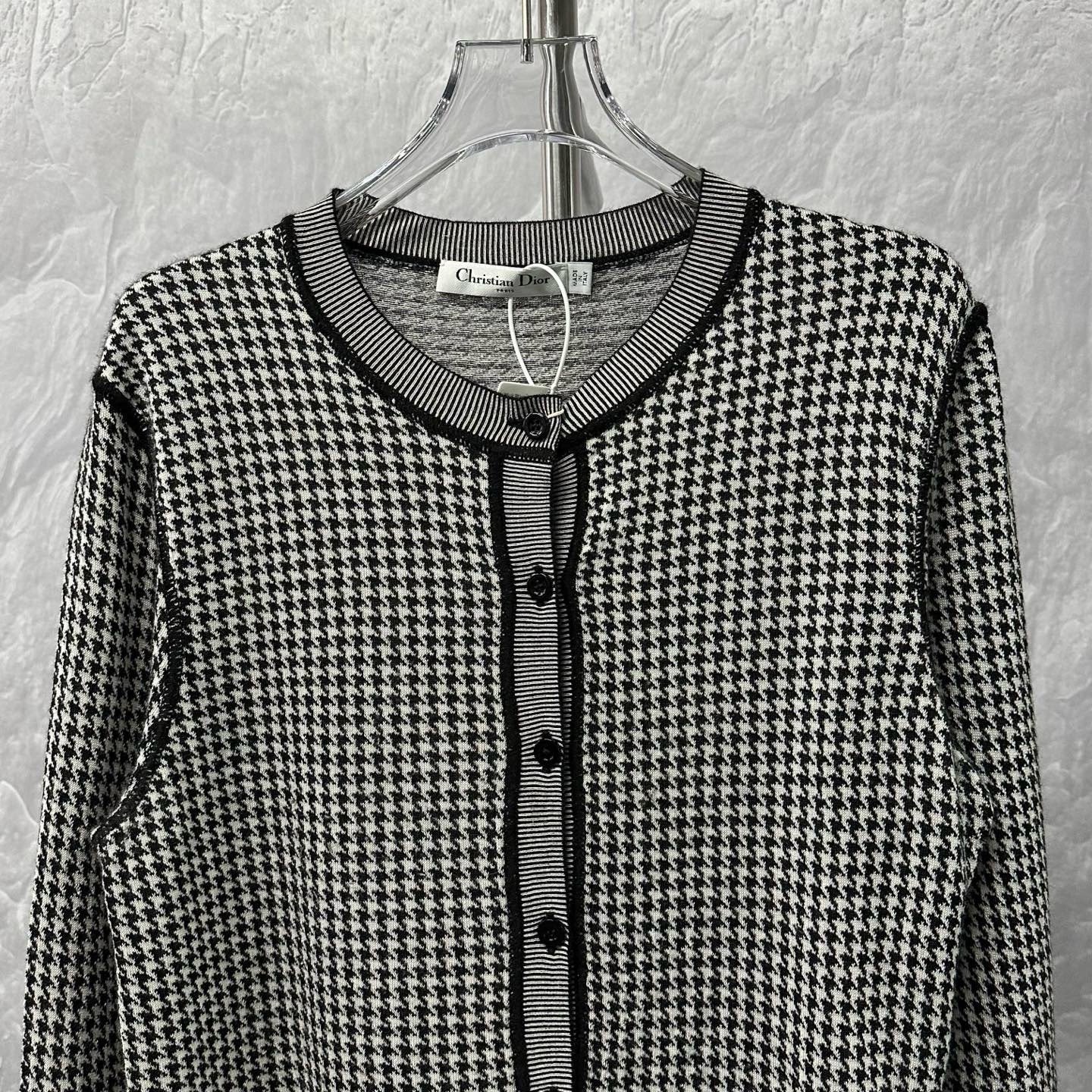 Dior Houndstooth Knit Jacket — detail