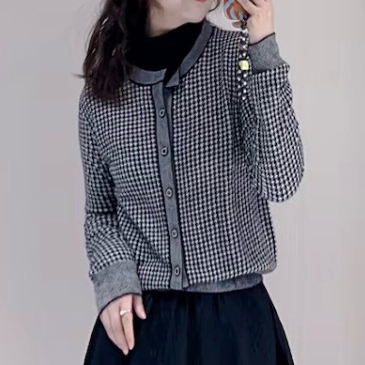 Dior Houndstooth Knit Jacket