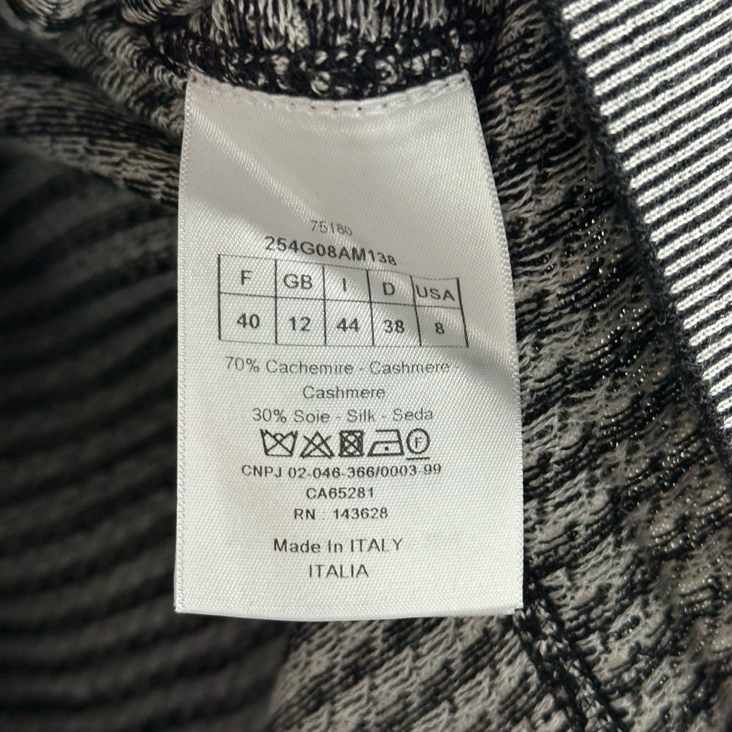 Dior Houndstooth Knit Jacket — label