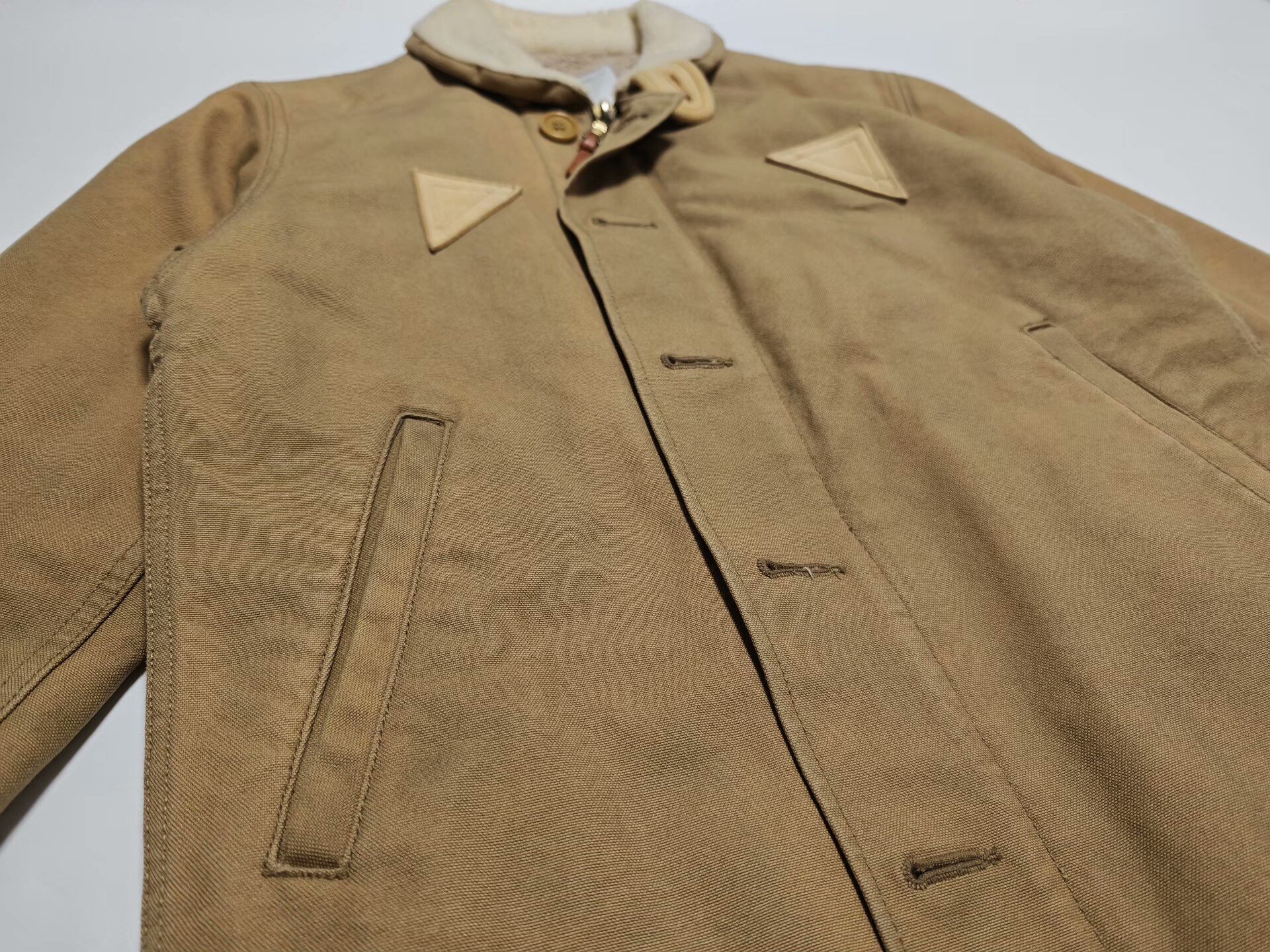 Visvim Shearling Collar Canvas Jacket — front