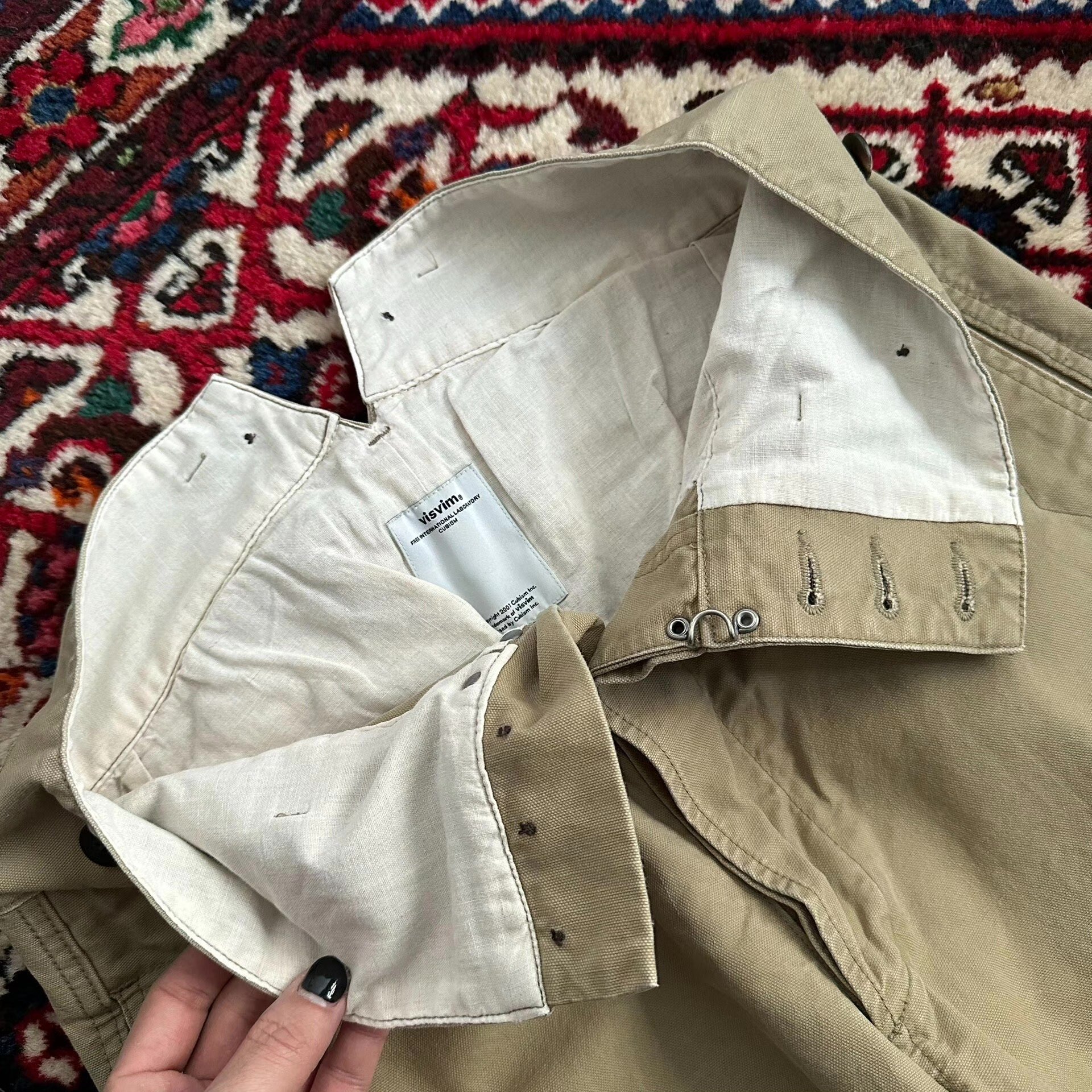 Visvim 16ss Beige Canvas Engineer Pants — label