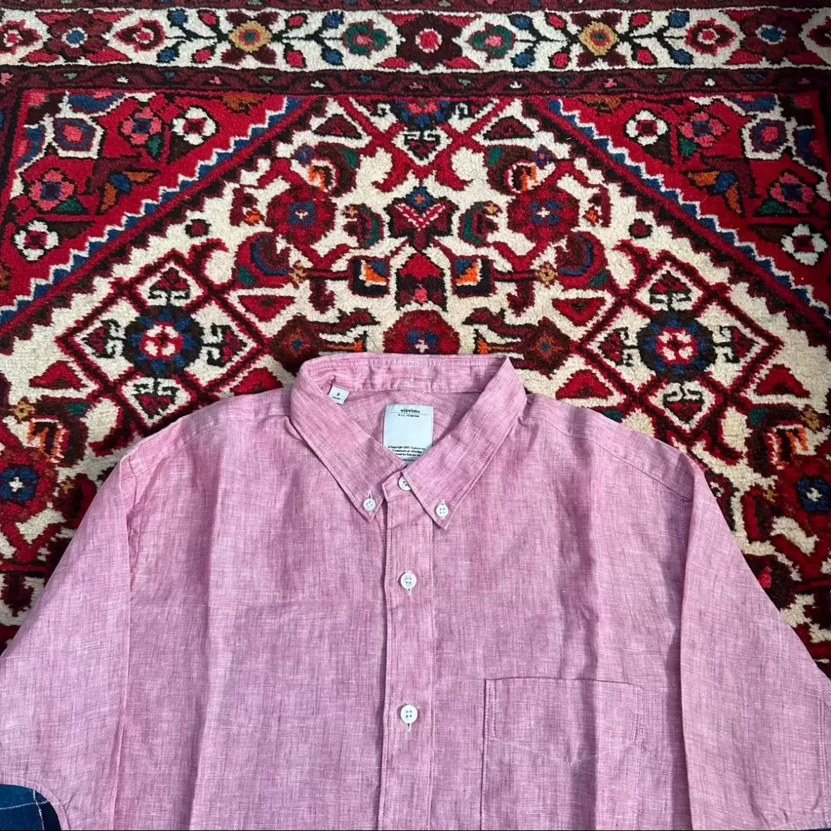 visvim 12ss ALBACORE Pink Shirt — detail