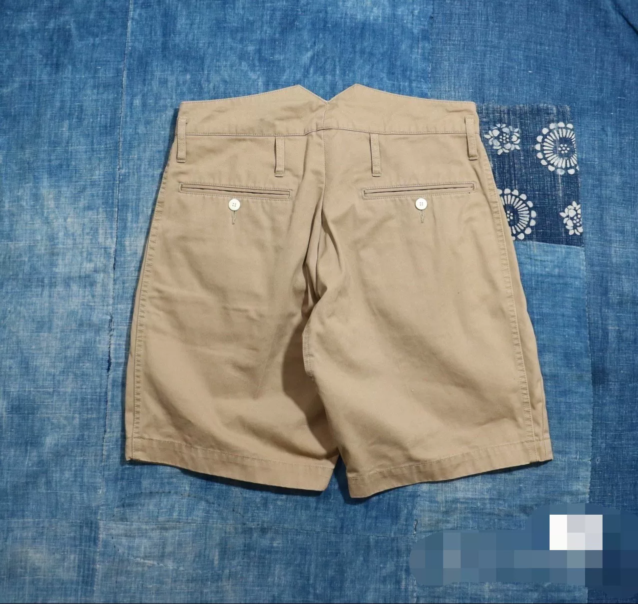 Visvim Beige High-Waisted Hakama Shorts — back