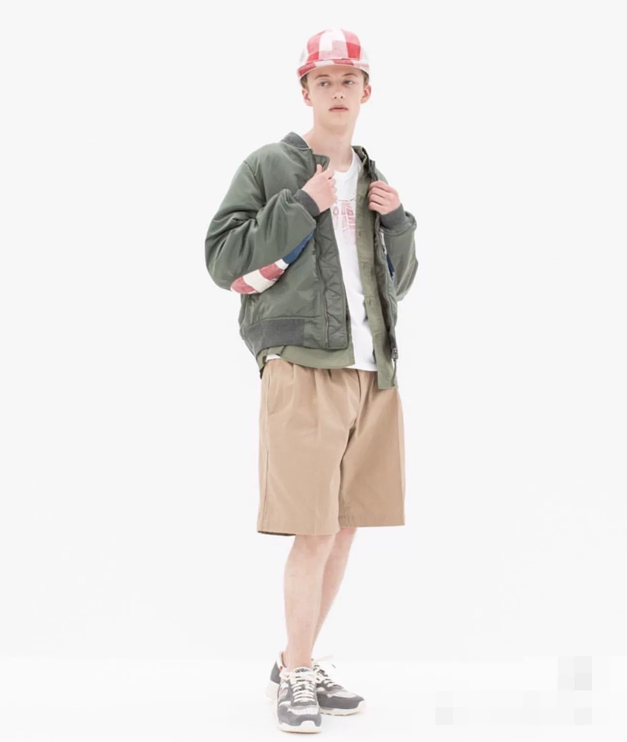 Visvim Beige High-Waisted Hakama Shorts — front