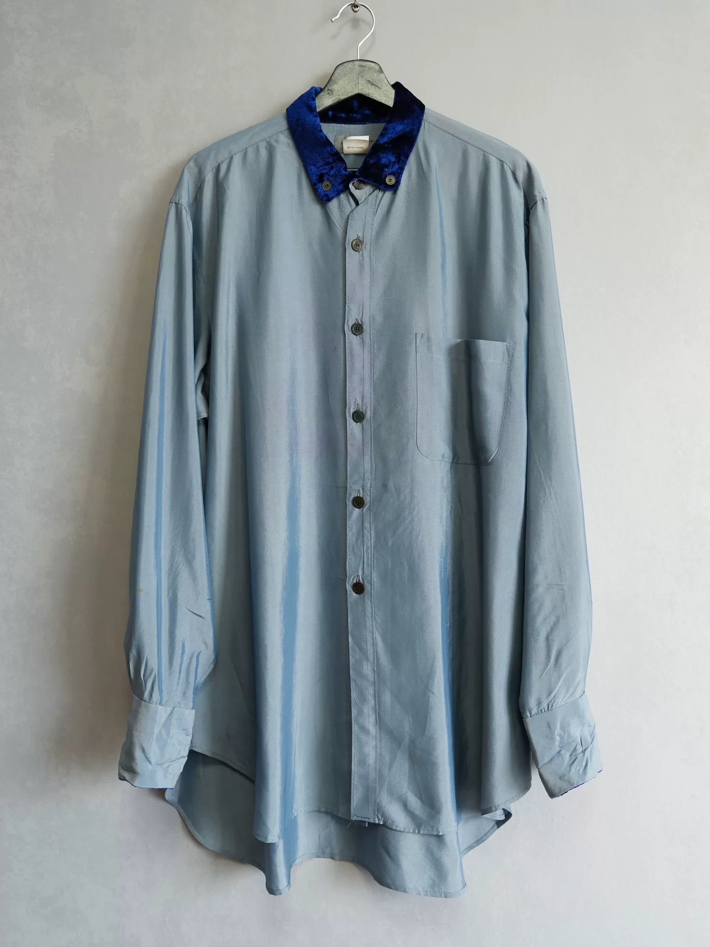 Yohji Yamamoto 92SS Bronze Button Velvet Shirt — front