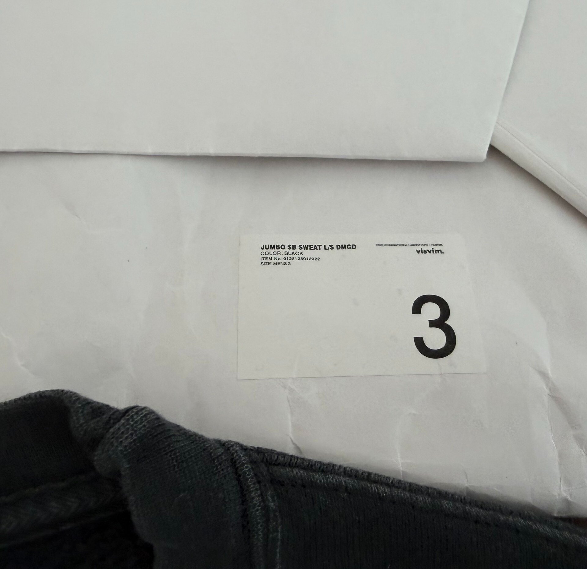 VISVIM 25SS JUMBO SB SWEAT L/S DMGD — back