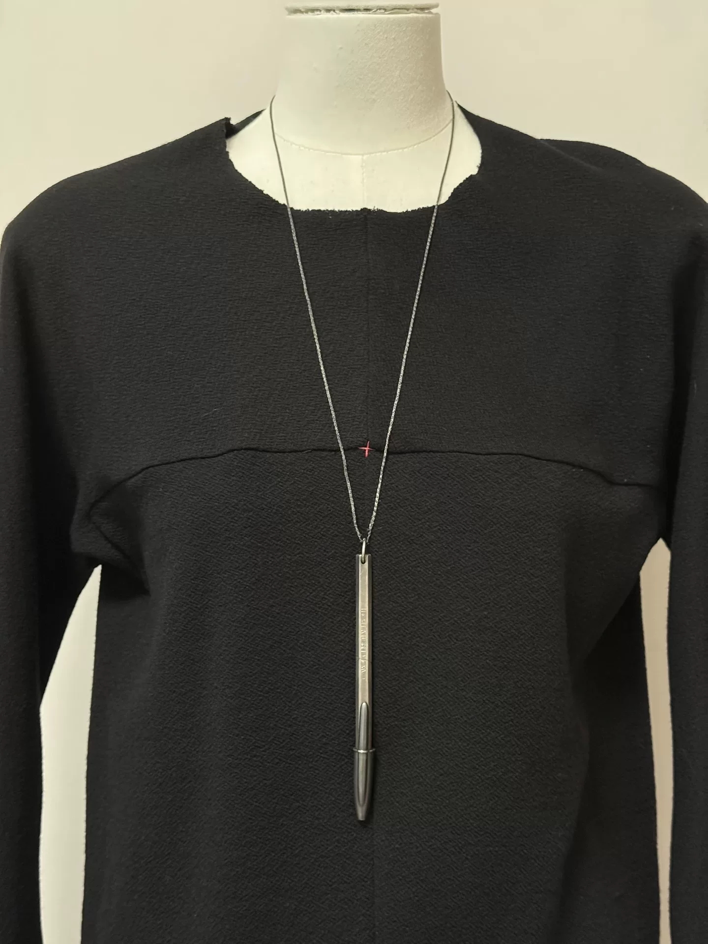 Carol Christian Poell Silver Pen Necklace — front
