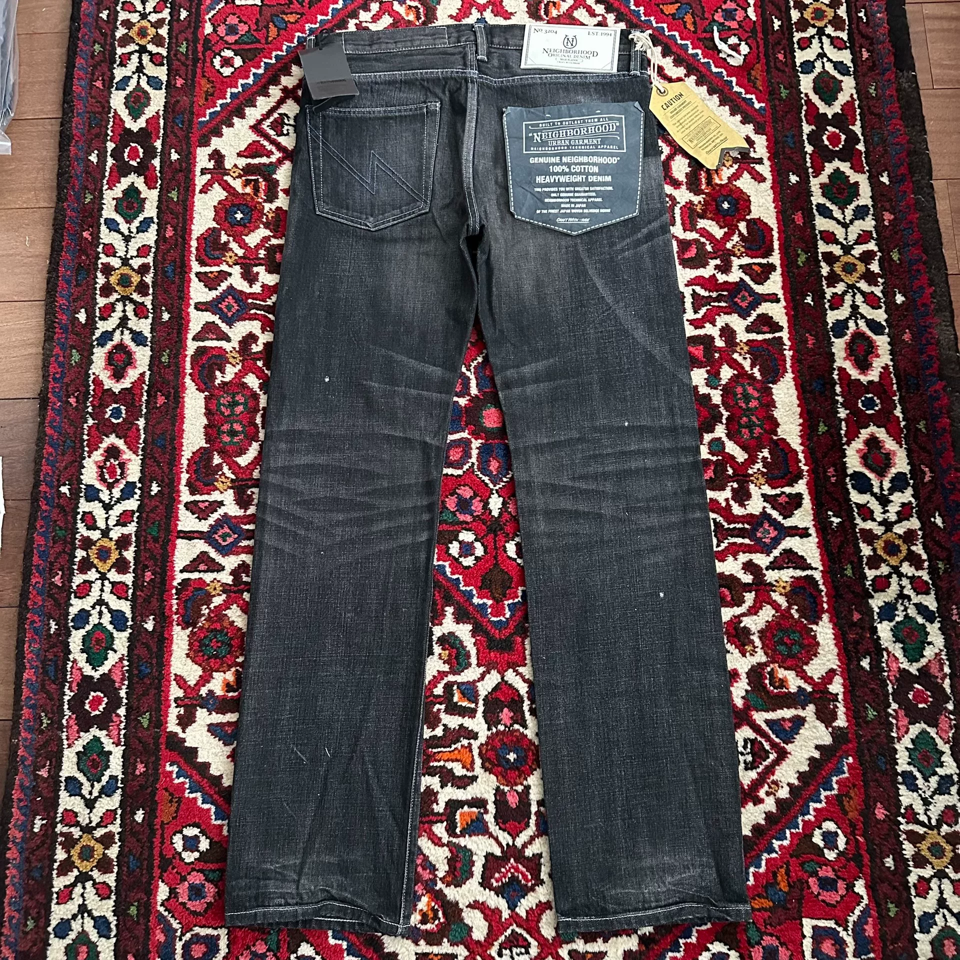 Neighborhood 15AW Black Narrow Jeans M — front