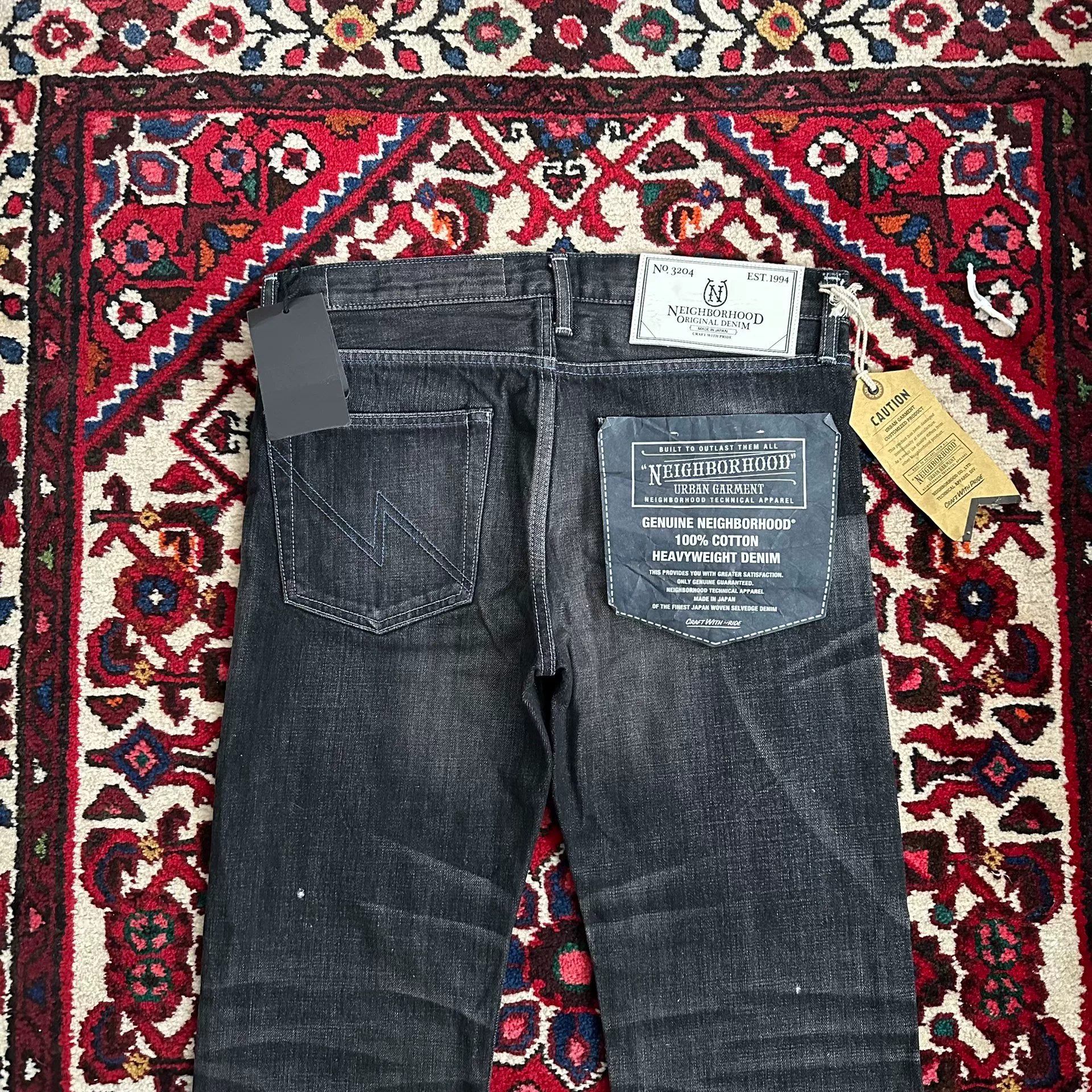 Neighborhood 15AW Black Narrow Jeans M — back