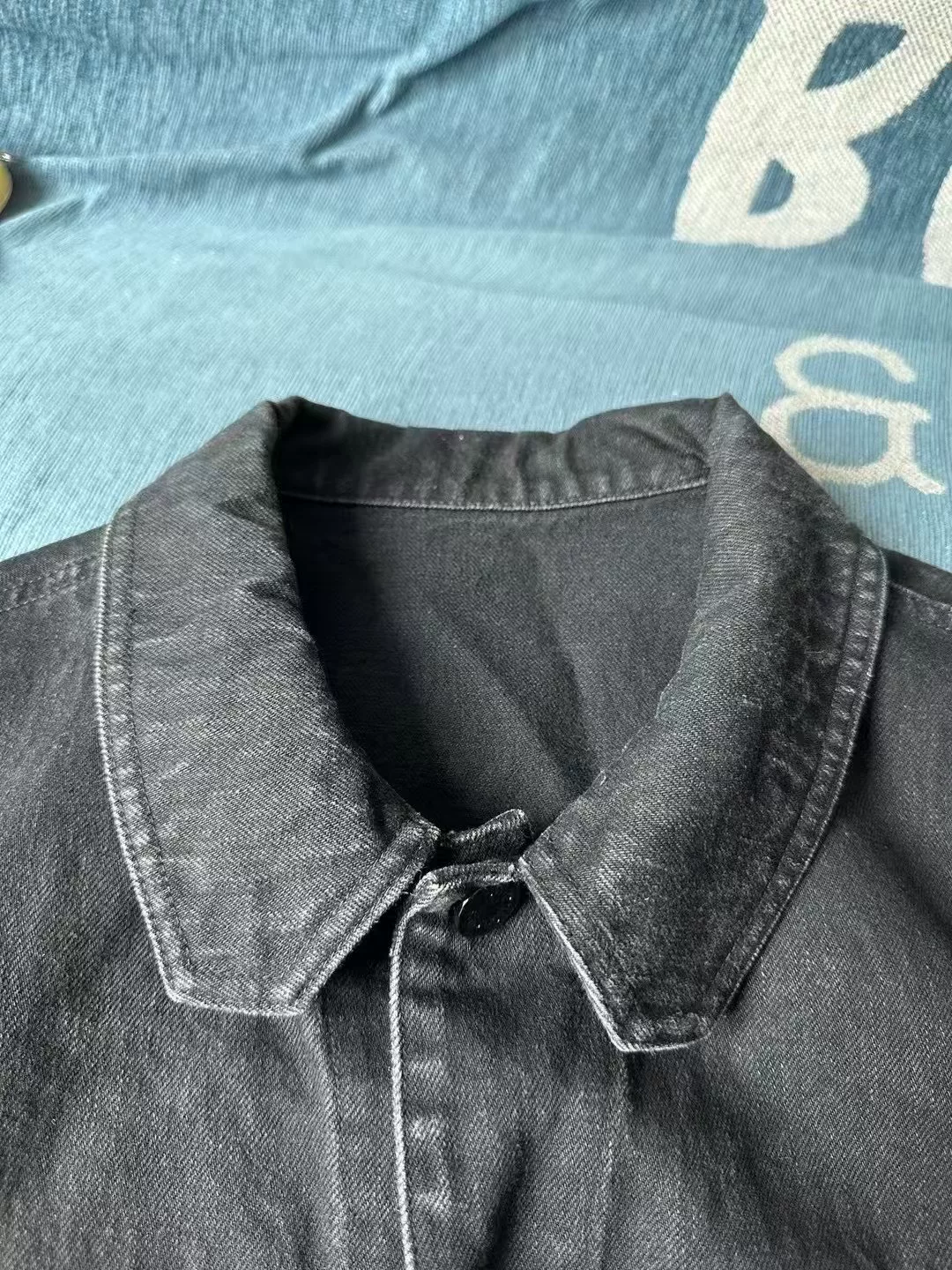 Louis Vuitton Washed Black DNA Tag Denim Jacket — detail