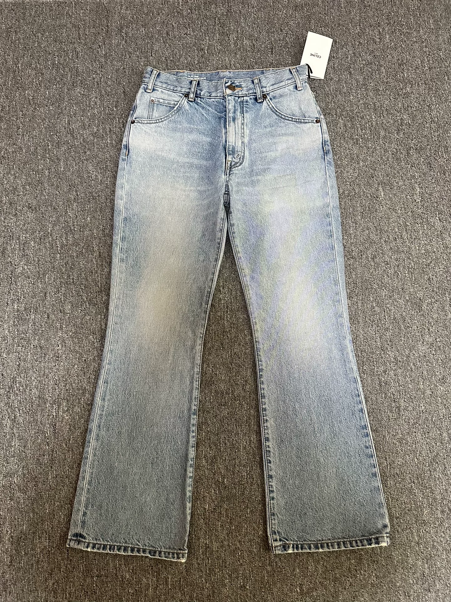 Celine Light Blue Washed Flared Jeans