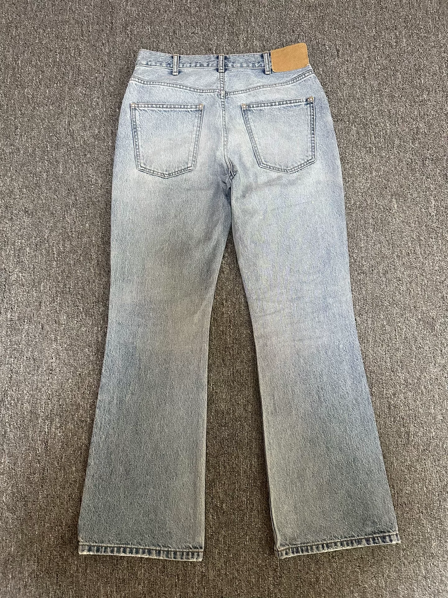 Celine Light Blue Washed Flared Jeans — label
