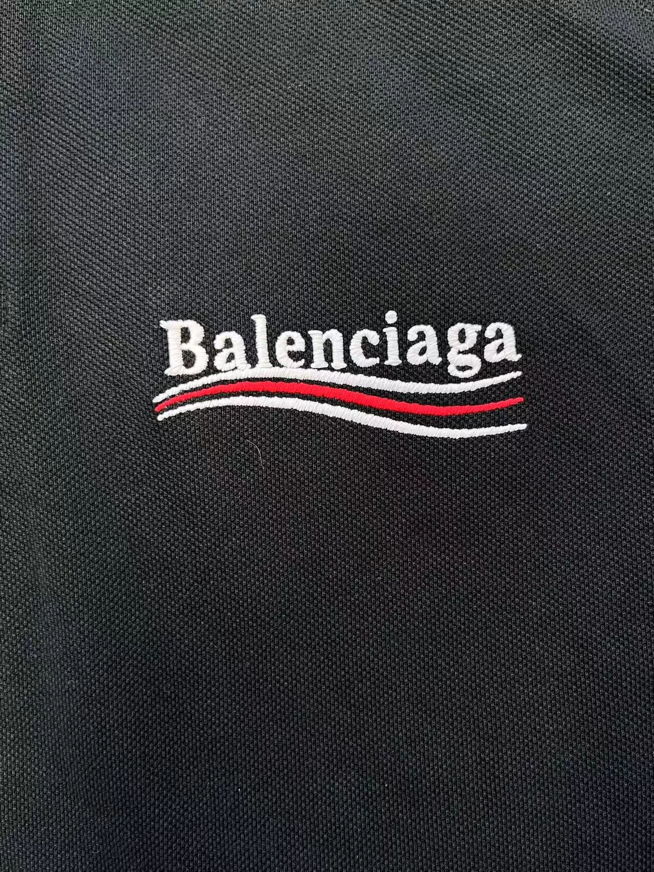 Balenciaga Men's Logo Short-Sleeve Polo — detail