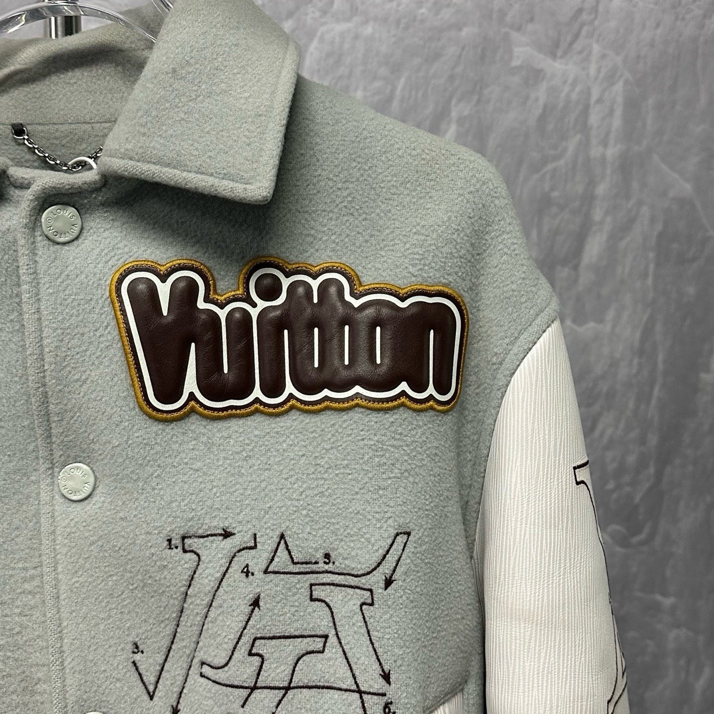 Louis Vuitton Green Devil Eye Embroidered Jacket — detail