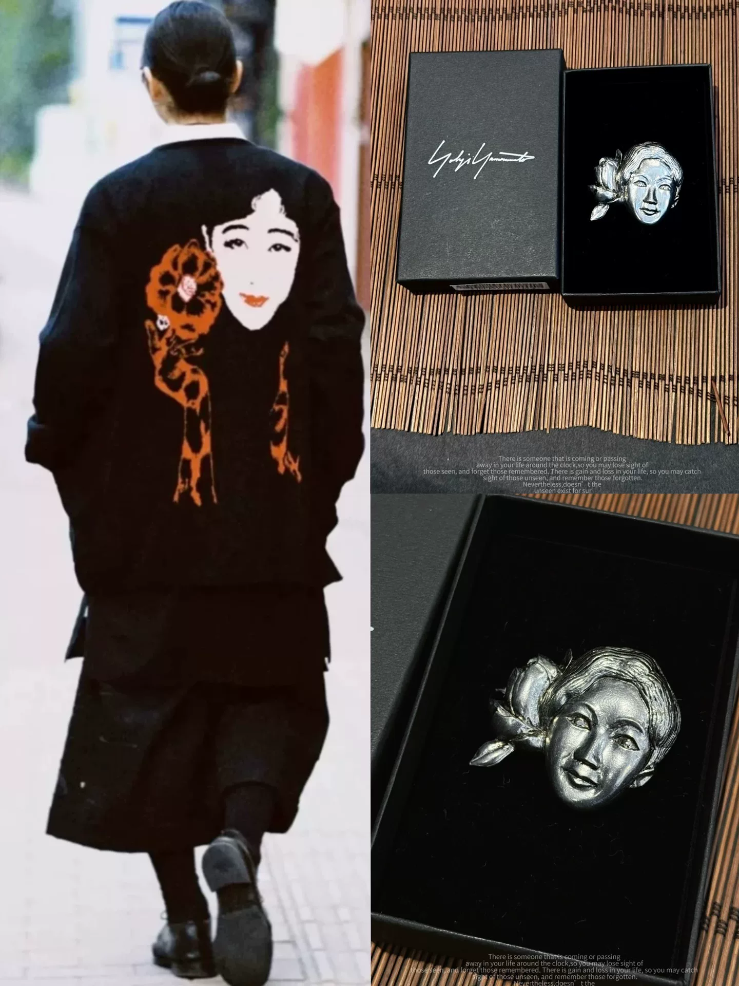 Yohji Yamamoto 2019ss Floral Face Brooch