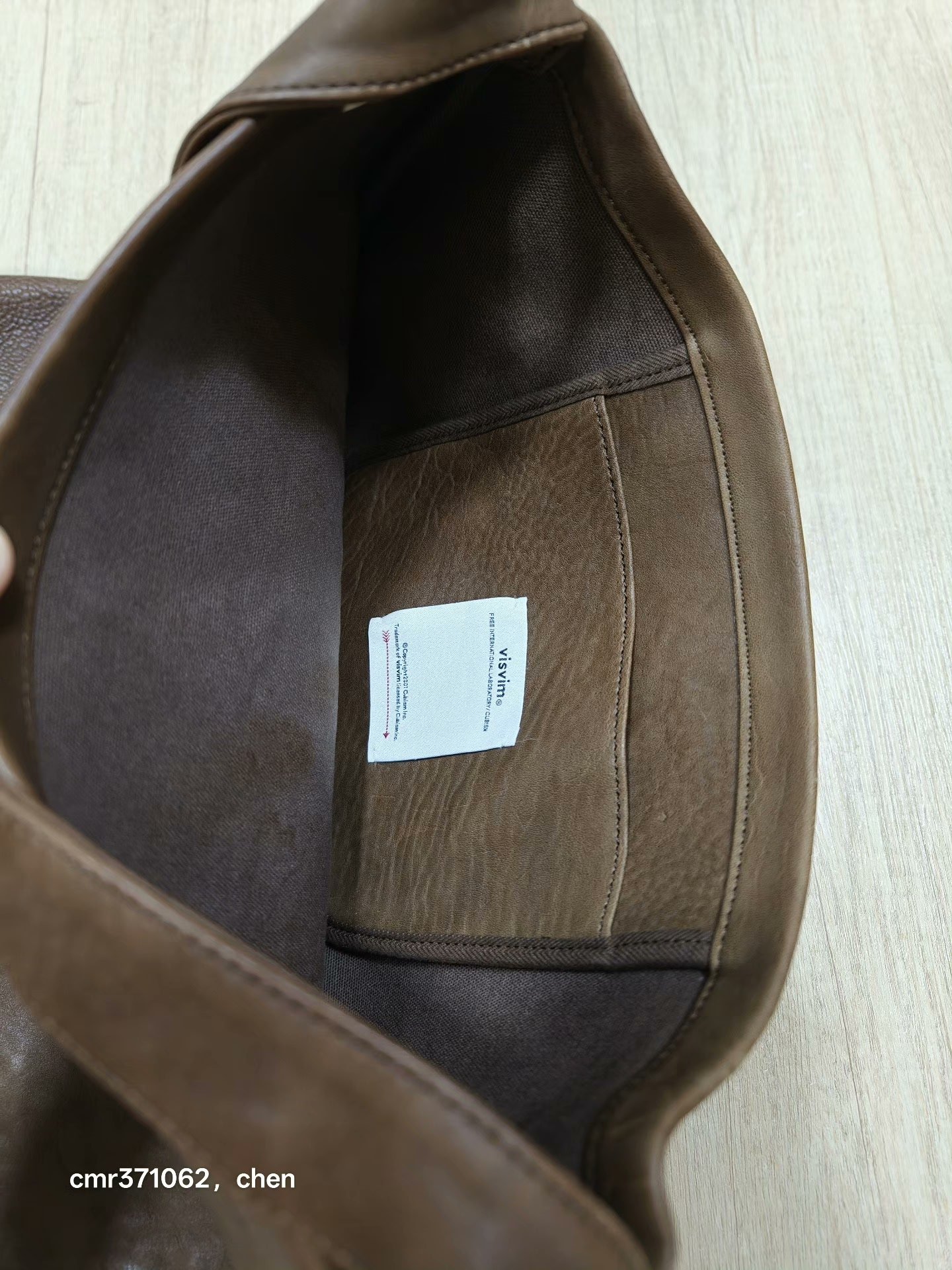 VISVIM 24AW Leather Record Bag DMGD — label