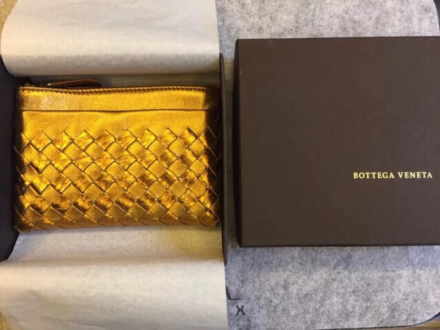 Bottega Veneta Gold Coin Purse — label