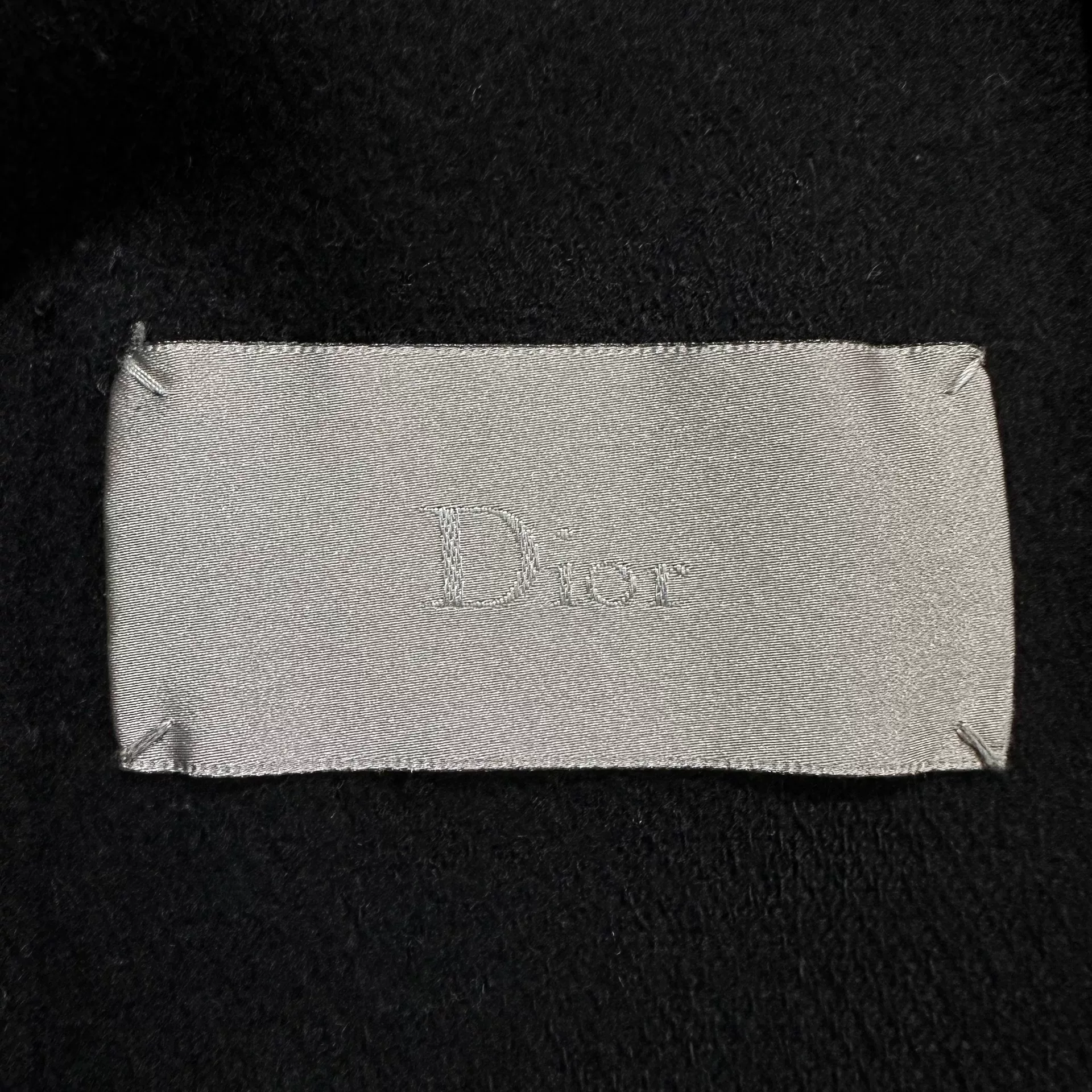 Dior Homme Black Horn Button Hooded Coat — label