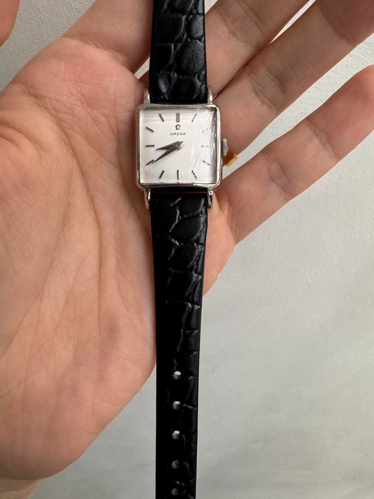 Omega Vintage Small Square Watch — back