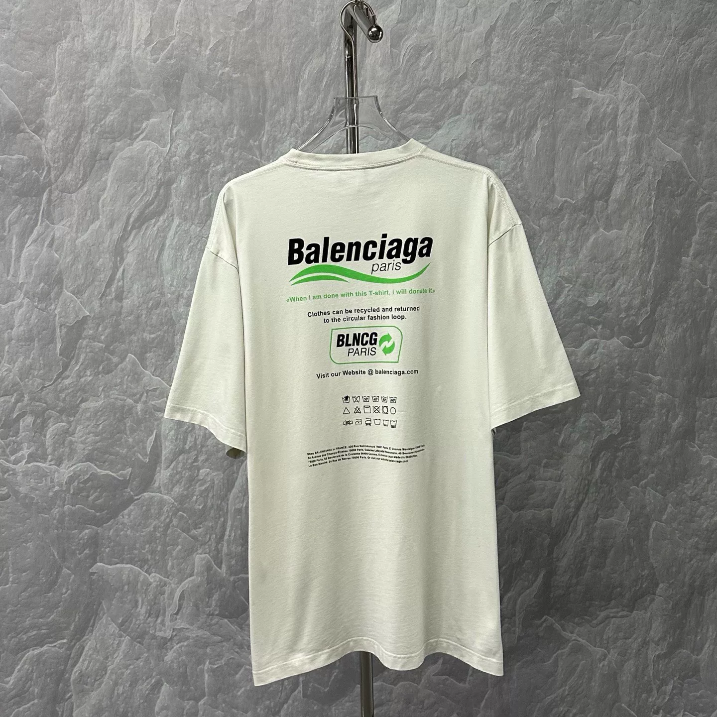 Balenciaga Wave Letter Print Short Sleeve — back